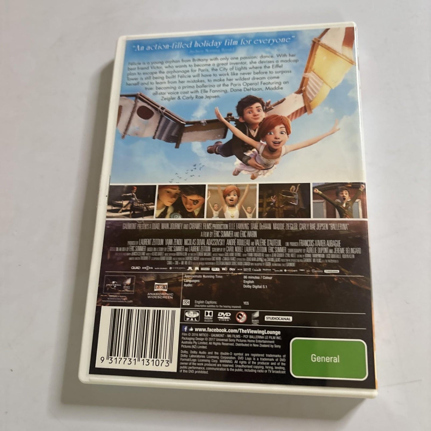 Ballerina (DVD, 2016) Elle Fanning Region 4 NEW