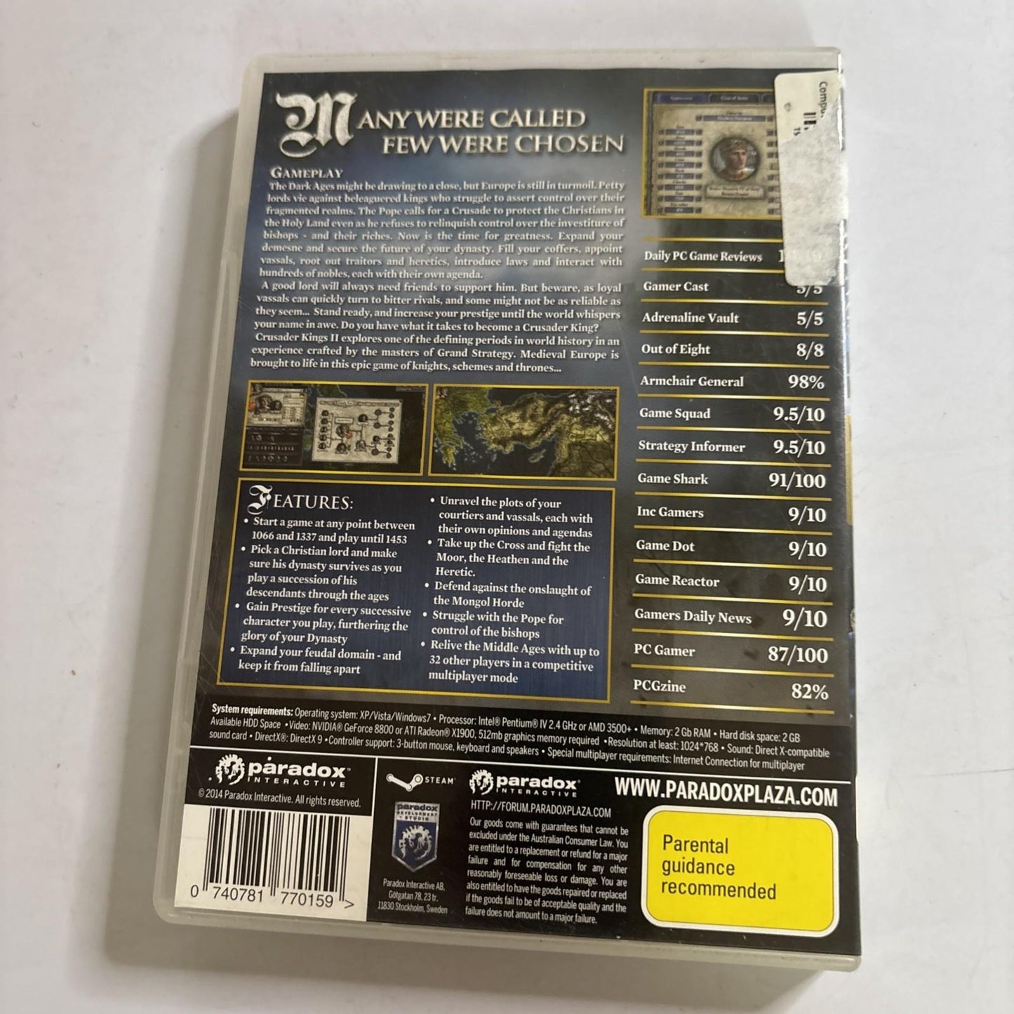 Crusader Kings II Gold Pack PC DVD-ROM Video Game 2014 Paradox Interactive CIB