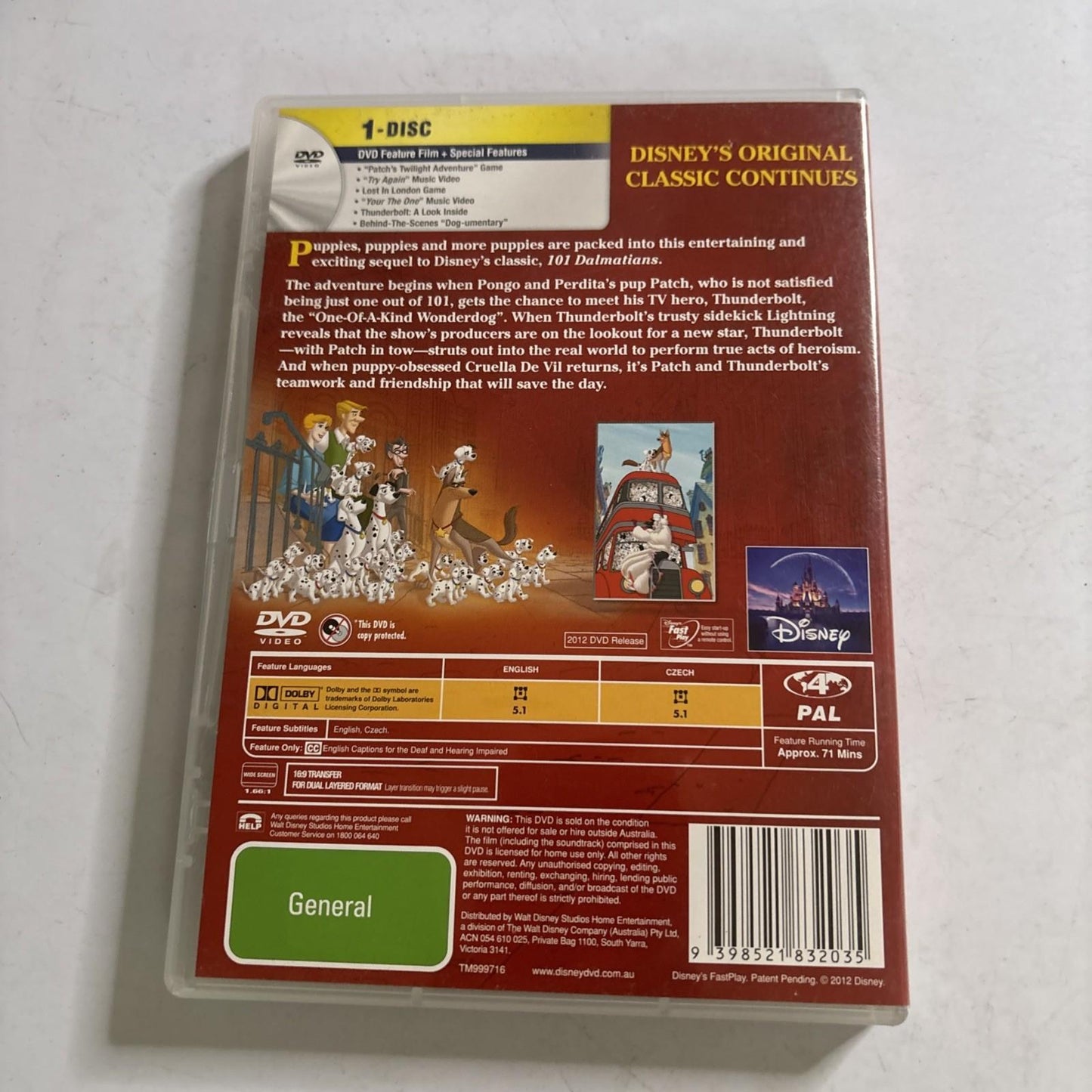 101 Dalmatians 2 - Patch's London Adventure (DVD, 2003) Region 4