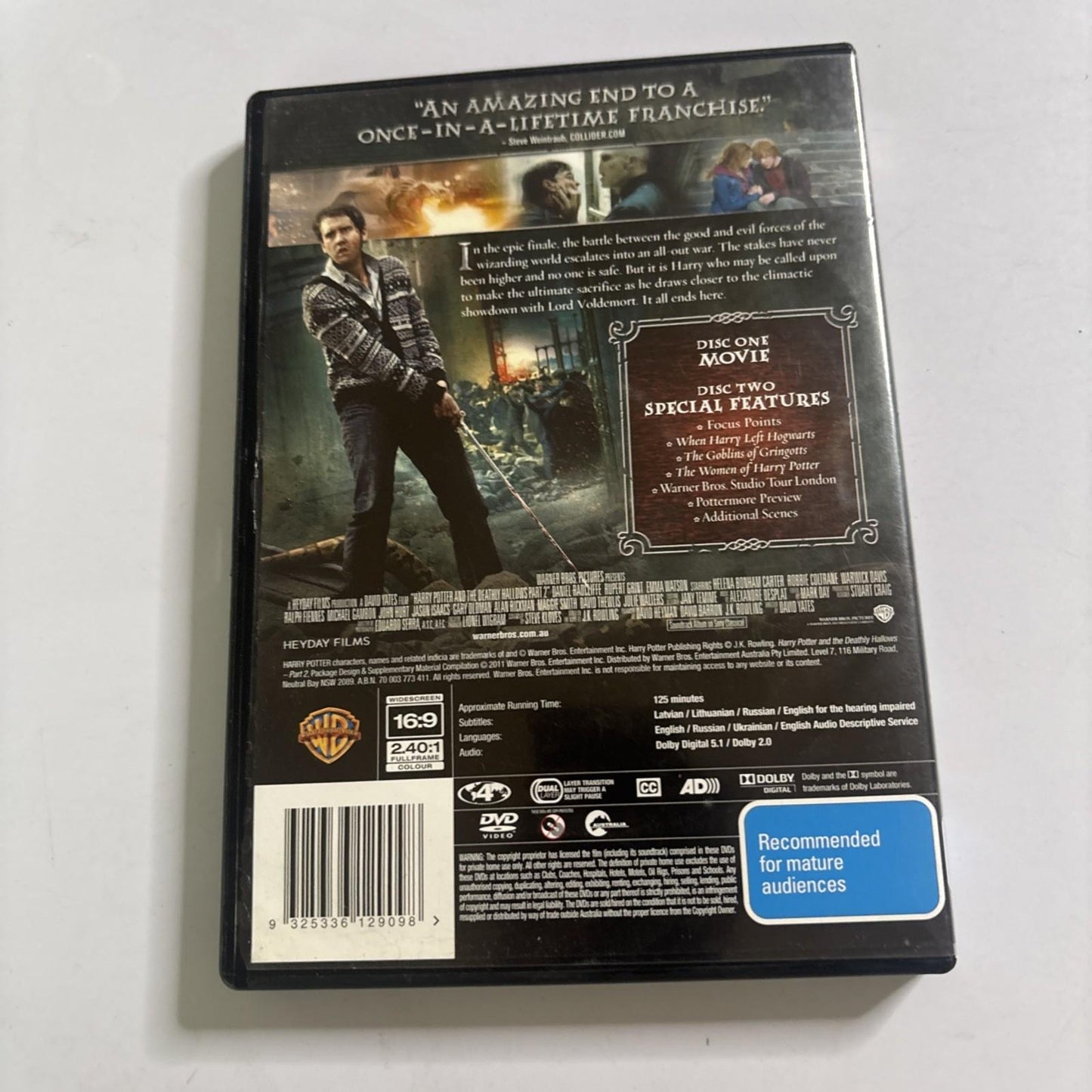 Harry Potter and the Deathly Hallows : Part 2 (DVD, 2011)  Region 4