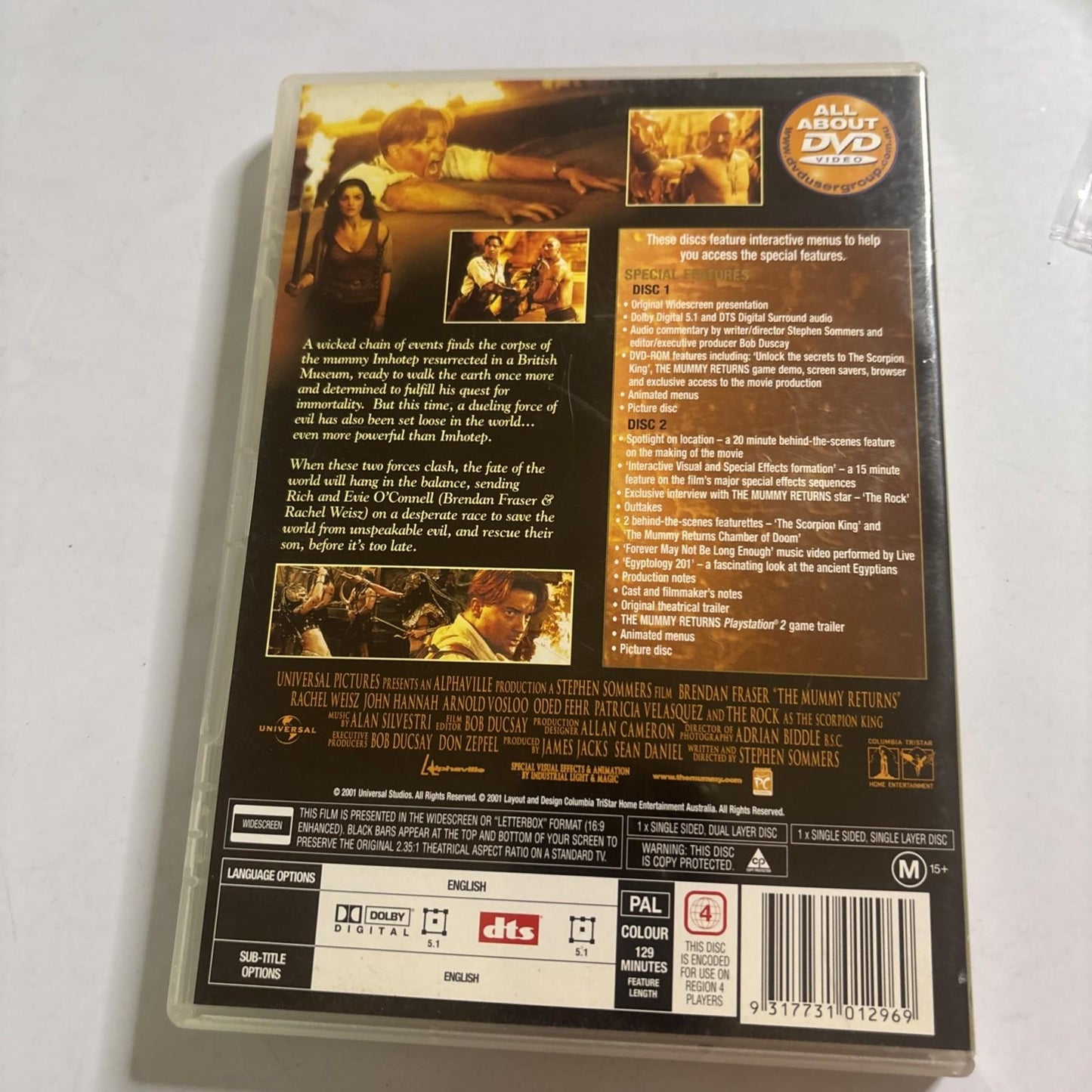 The Mummy Returns (Special Edition, DVD, 2001) Region 4 NEW