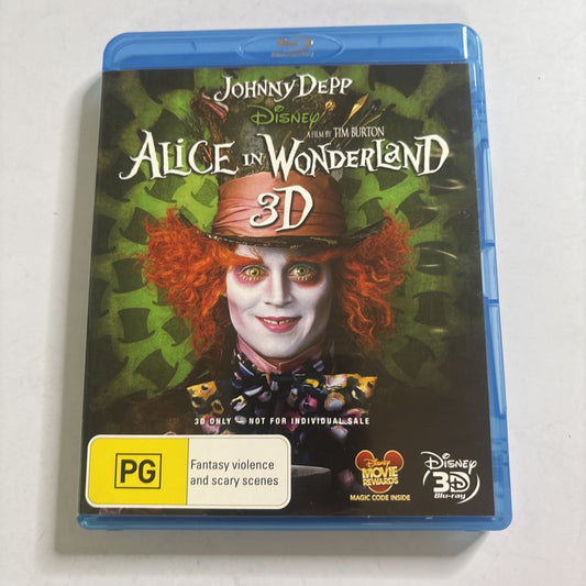 Alice In Wonderland (Blu-ray 3D, 2010) Anne Hathaway , Johny Depp All Regions