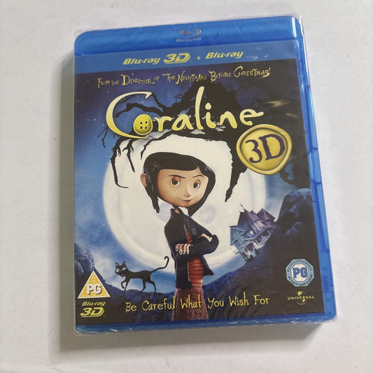 Coraline 3D + 2D (Bluray 3D, 2009) Region B *New Sealed*