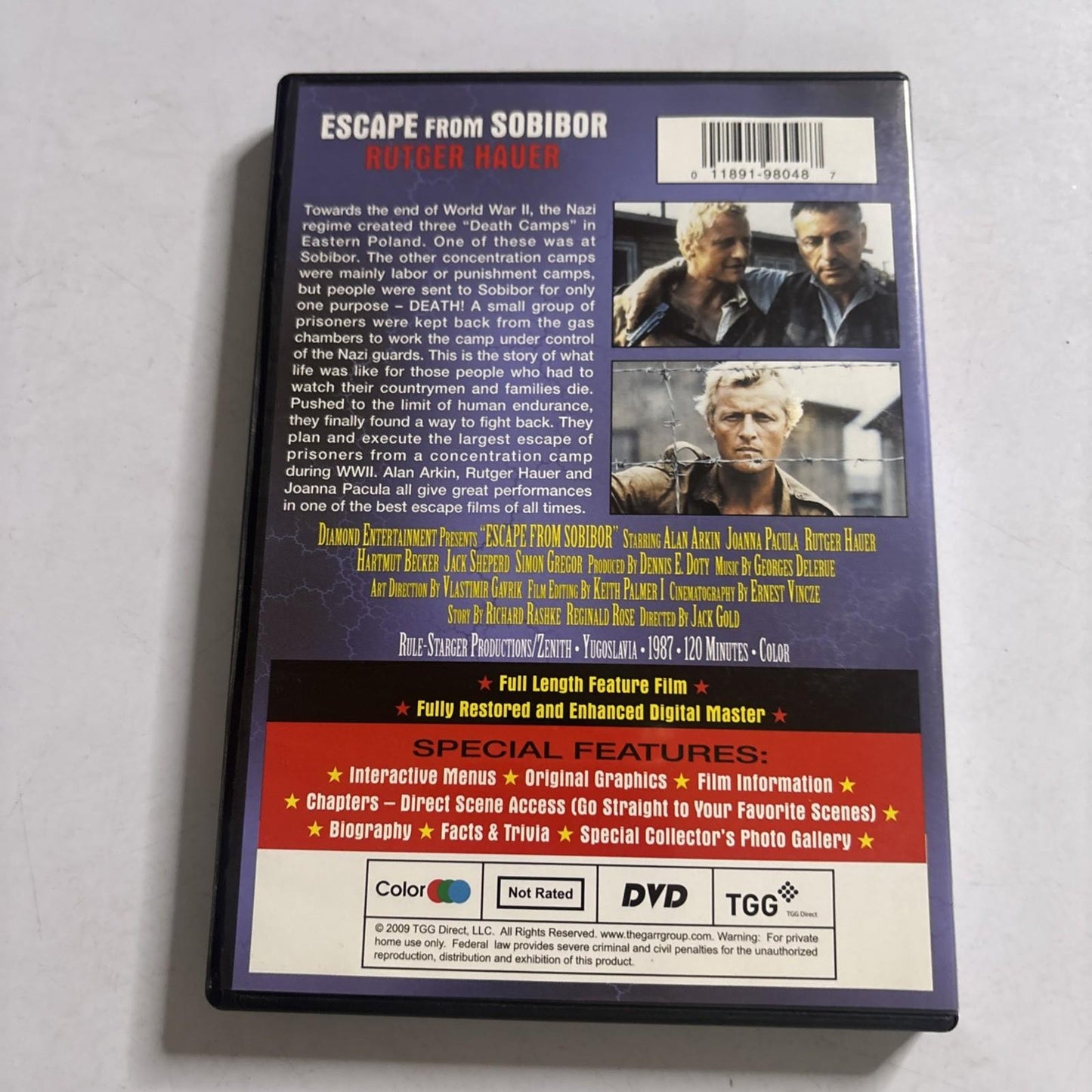 Escape From Sobibor (DVD, 1987) Rutger Hauer, Alan Arkin All Regions