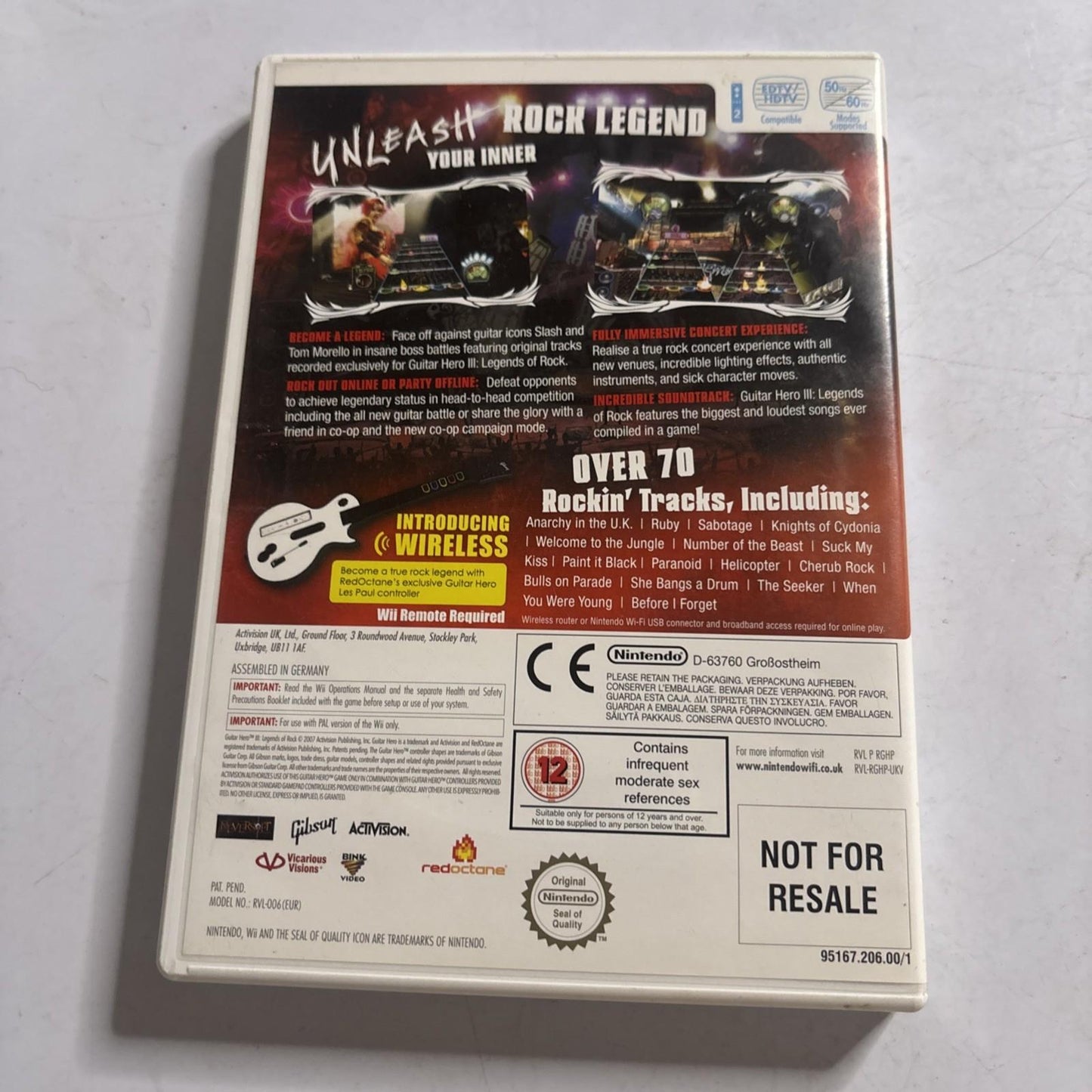 Guitar Hero 3 - Legends Of Rock Nintendo Wii PAL