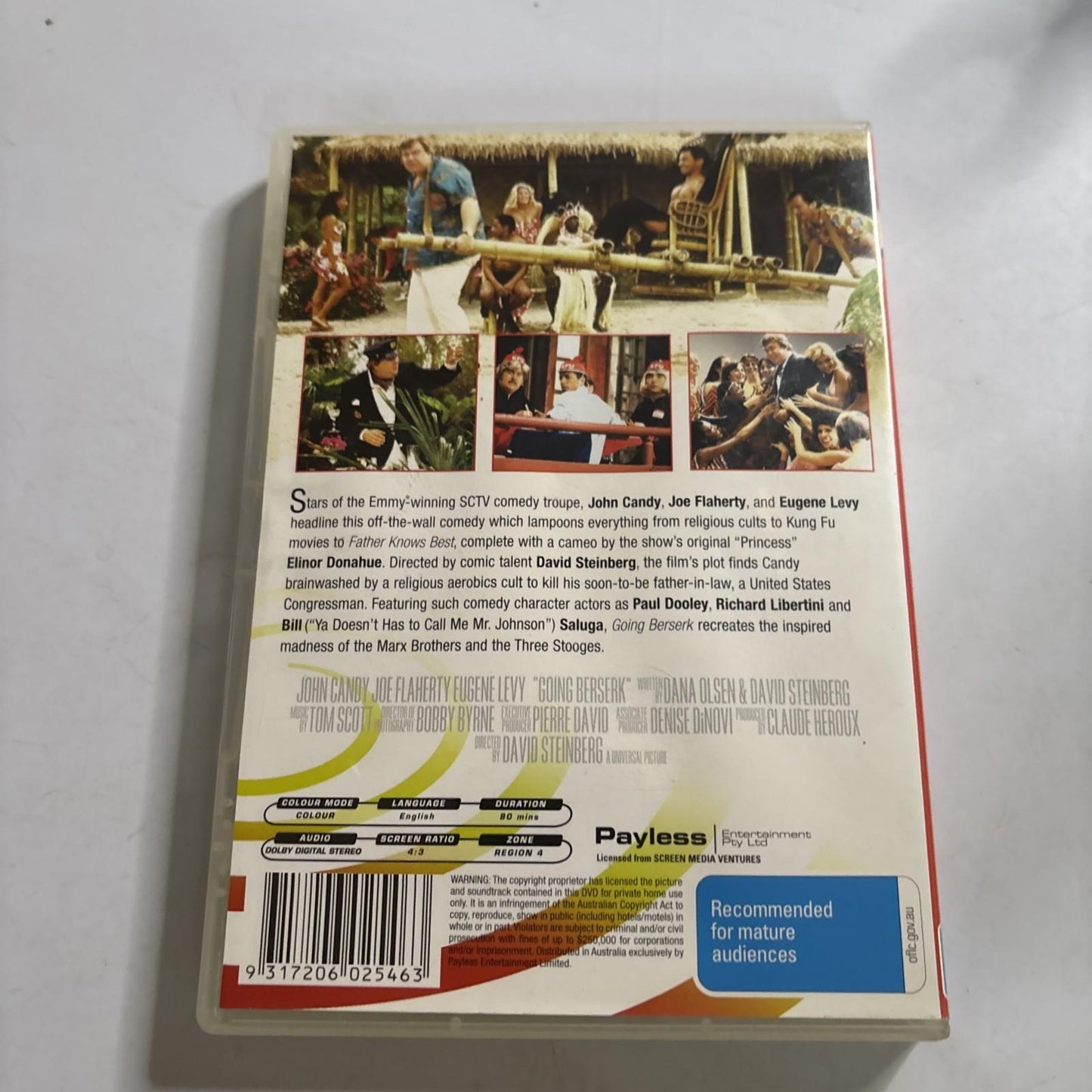 Going Berserk (DVD, 1983) John Candy, Eugene Levy Region 4 NEW