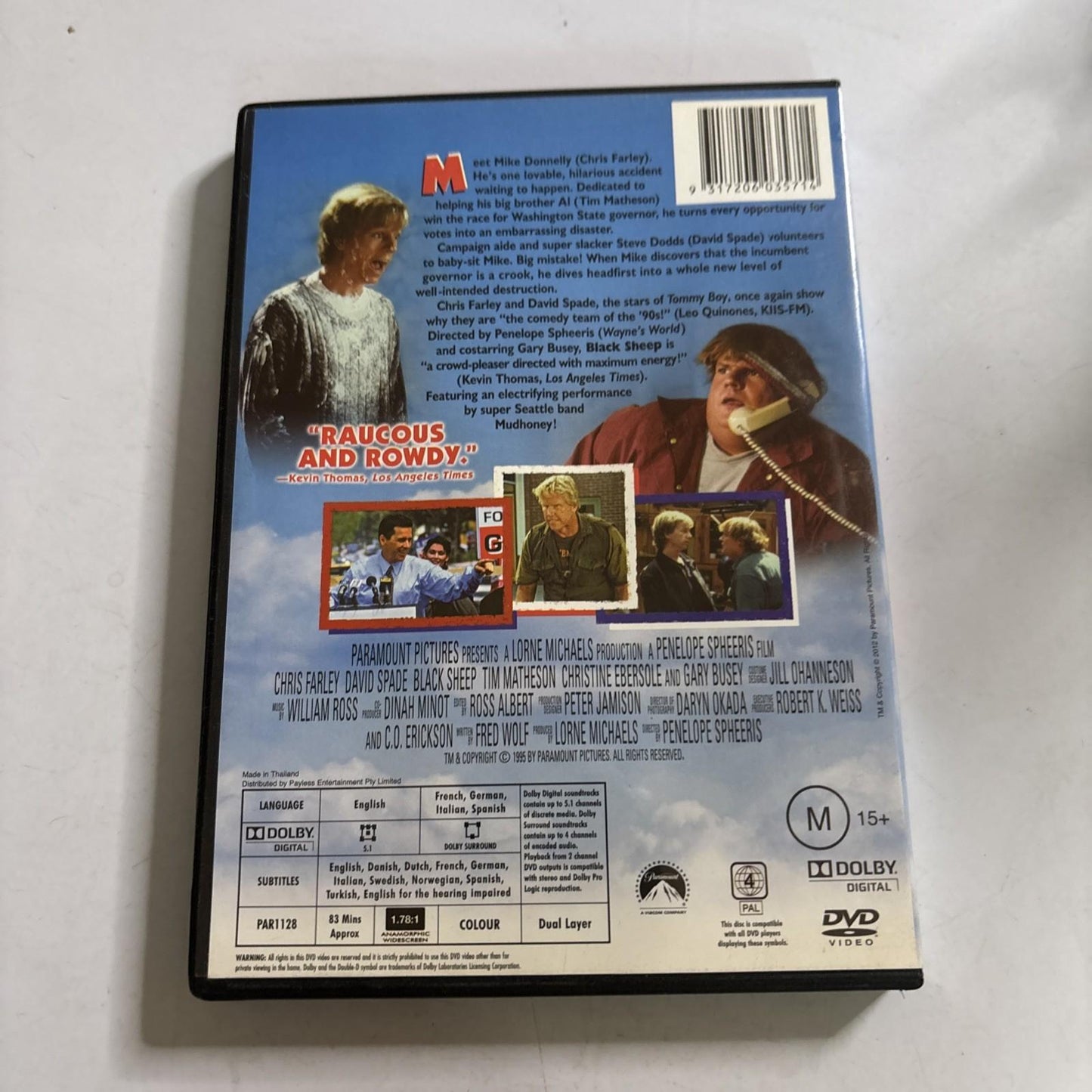 Black Sheep (DVD, 1995) David Spade, Chris Farley Region 4 NEW