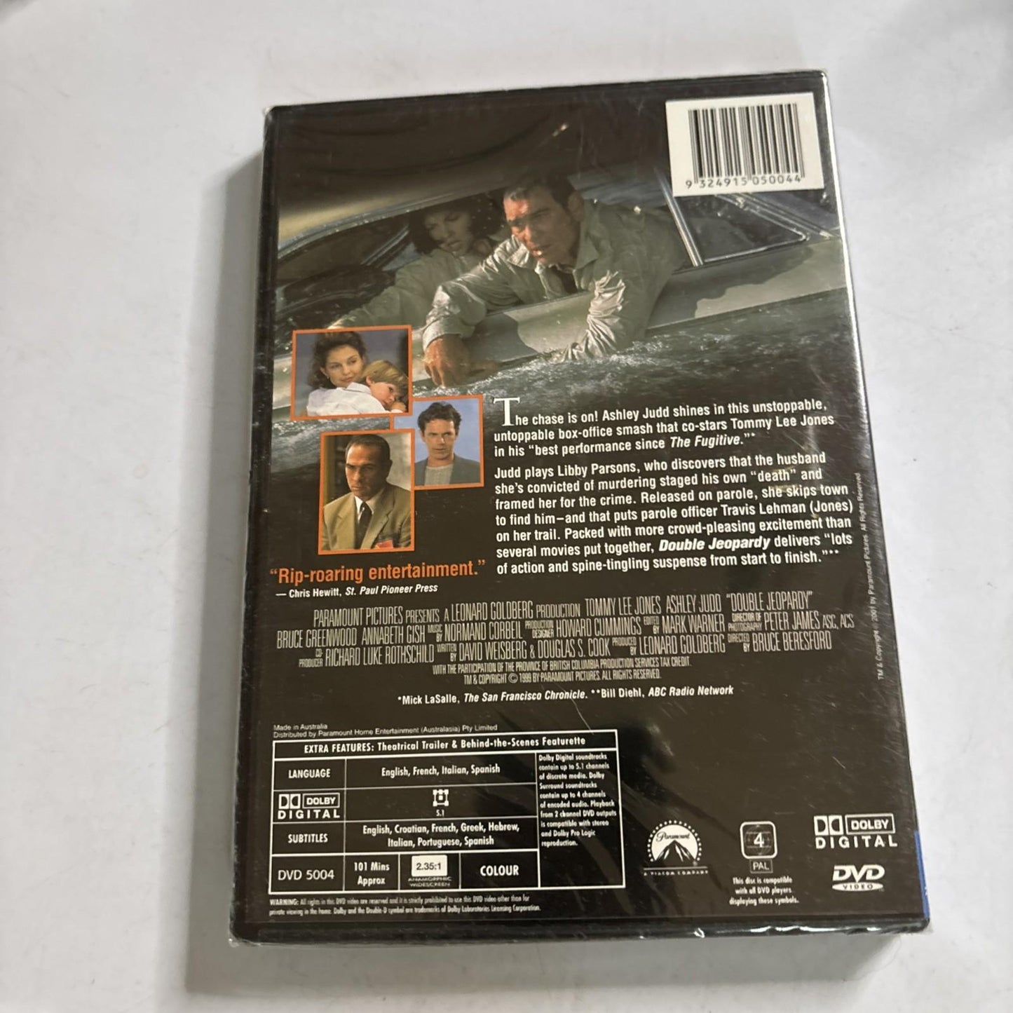 Double Jeopardy (DVD, 1999) Tommy Lee Jones, Ashley Judd Region 4 *New Sealed*