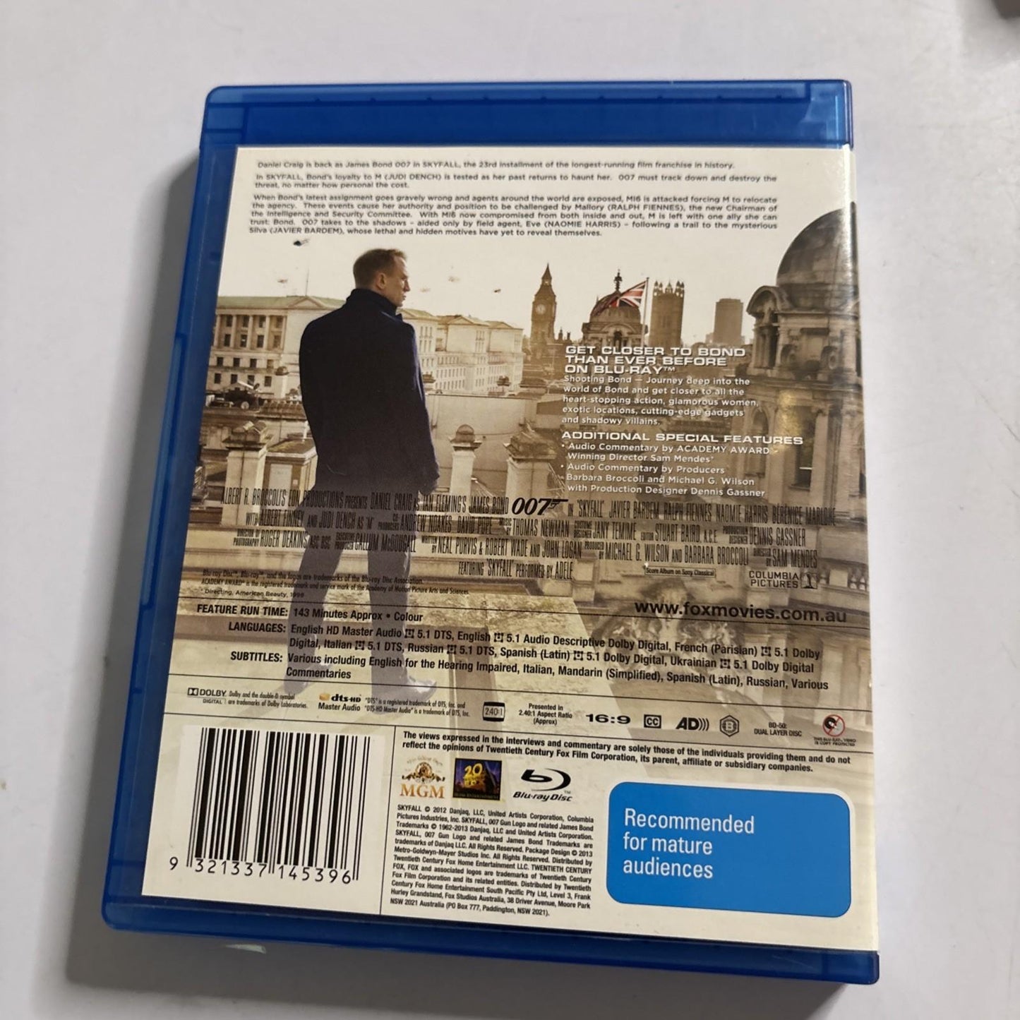 Skyfall (Blu-ray, 2012) Daniel Craig Region B