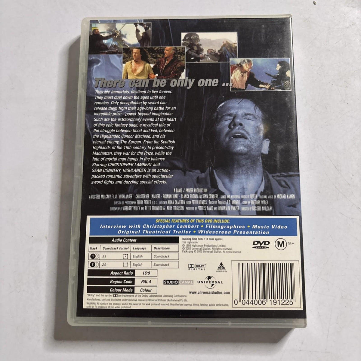Highlander (15th Anniversary Edition, DVD 1985) Sean Connery Region 4 ...