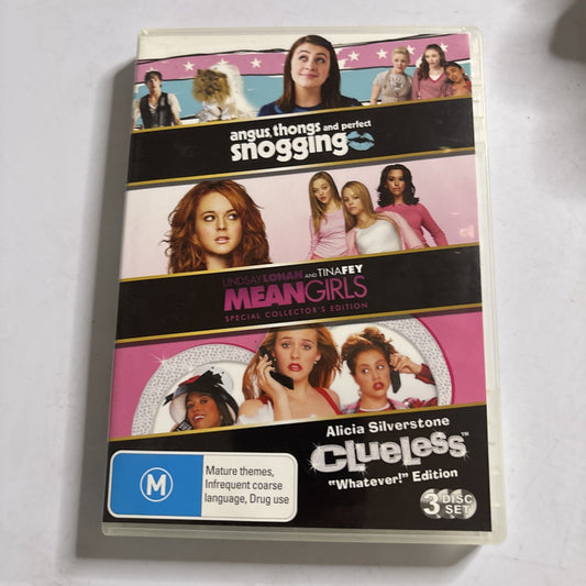 Angus, Thongs and Perfect Snogging / Mean Girls / Clueless (DVD, 2008) Region 4