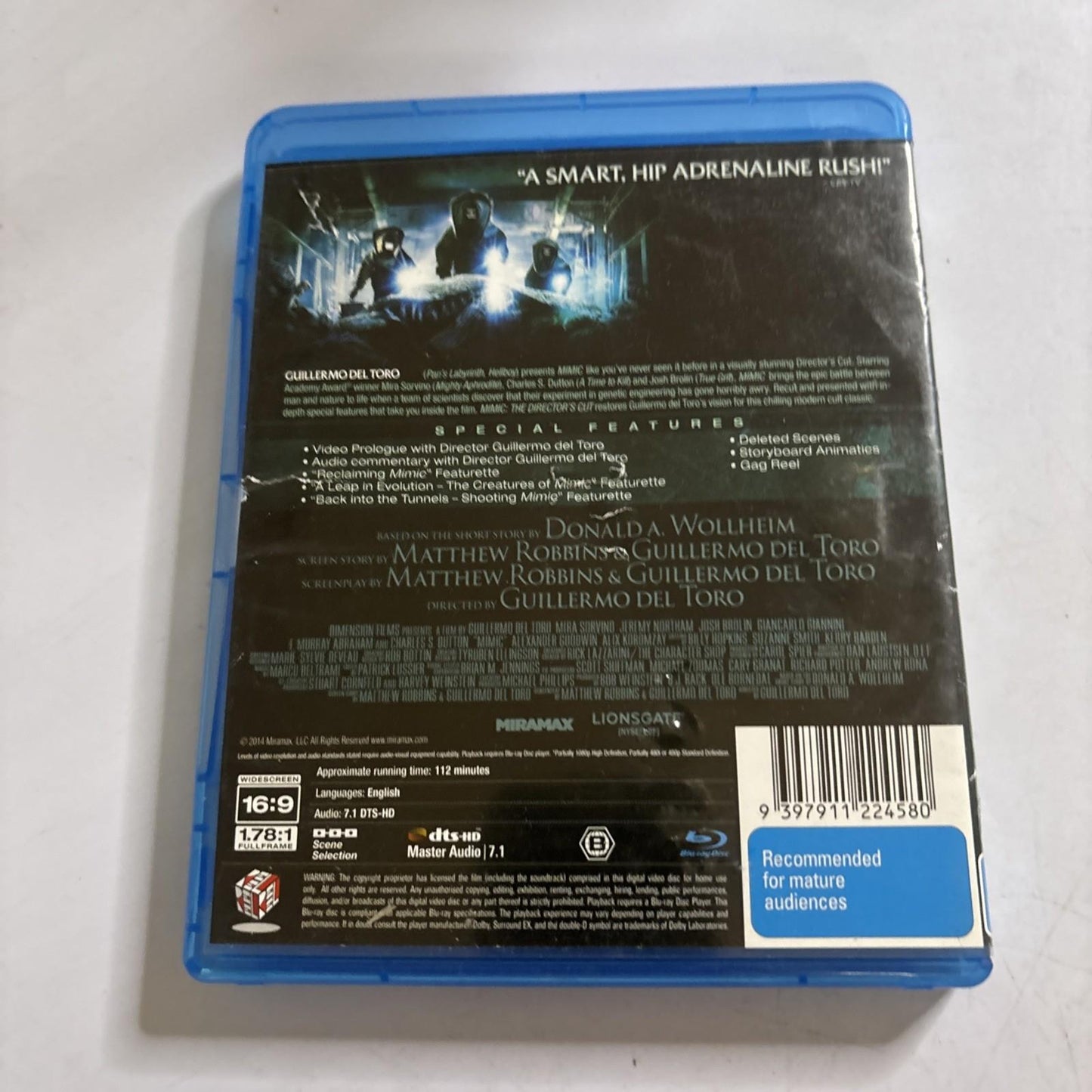 Mimic - The Director's Cut (Blu-ray, 1997) Mira Sorvino Region B