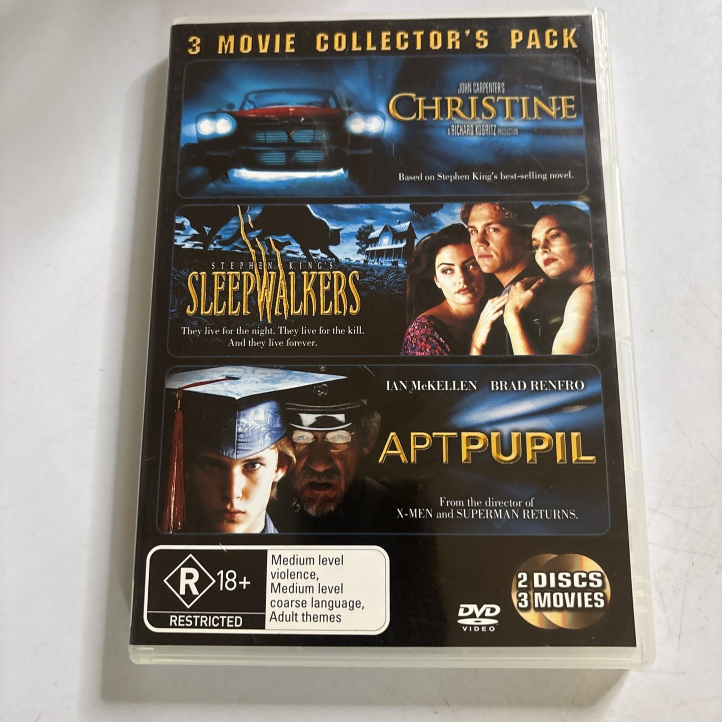 Christine / Sleepwalkers / Apt Pupil (DVD, 1983) Region 4 NEW