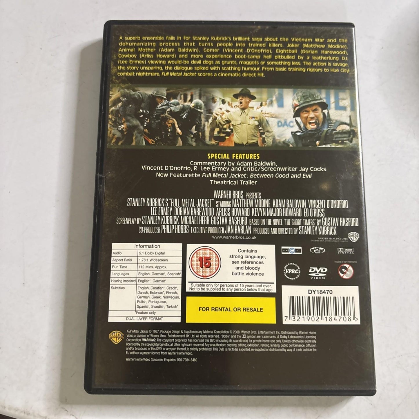 Full Metal Jacket - Deluxe Edition (DVD, 1987) Stanley Kubrick Region 2