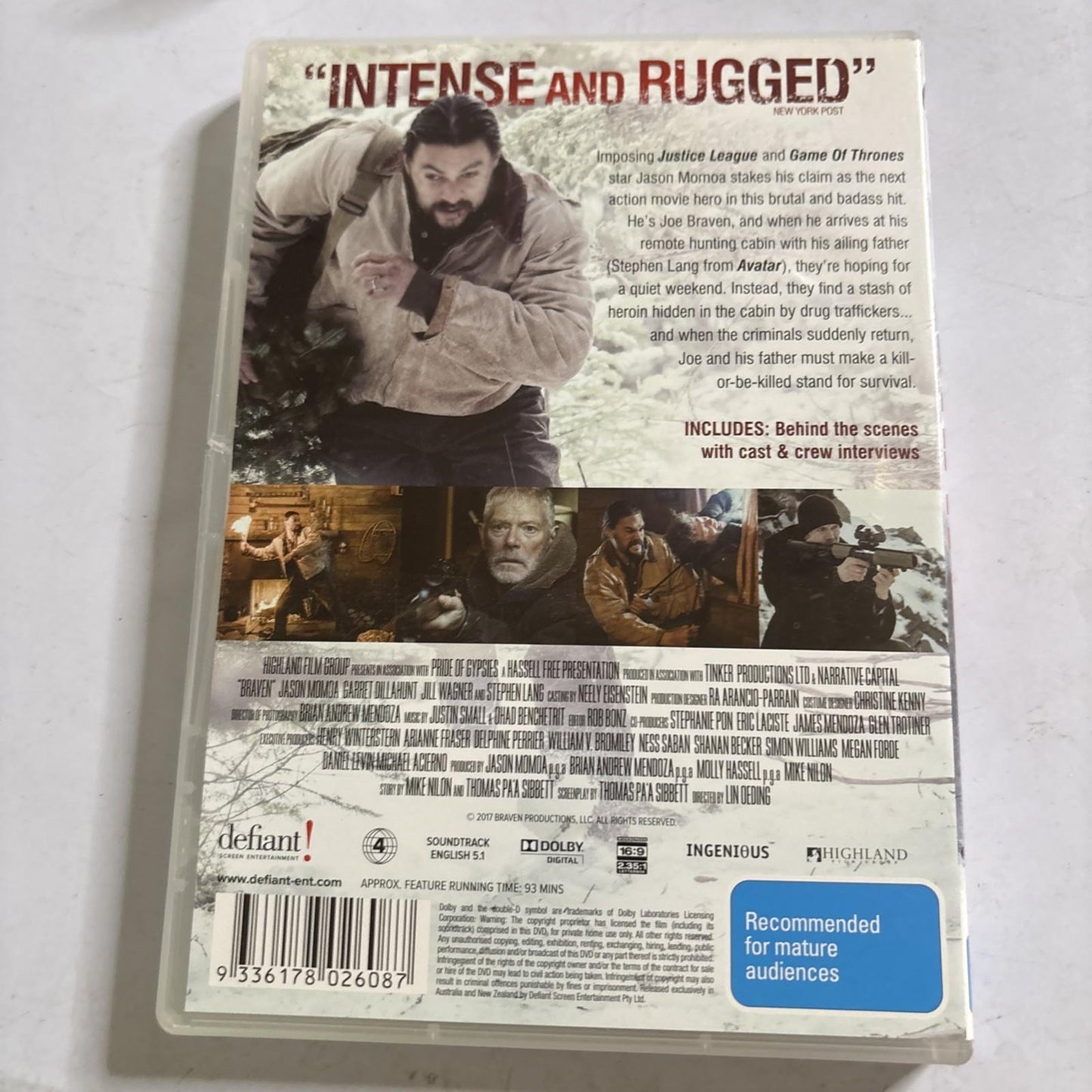 Braven (DVD, 2018) Jason Momoa Region 4