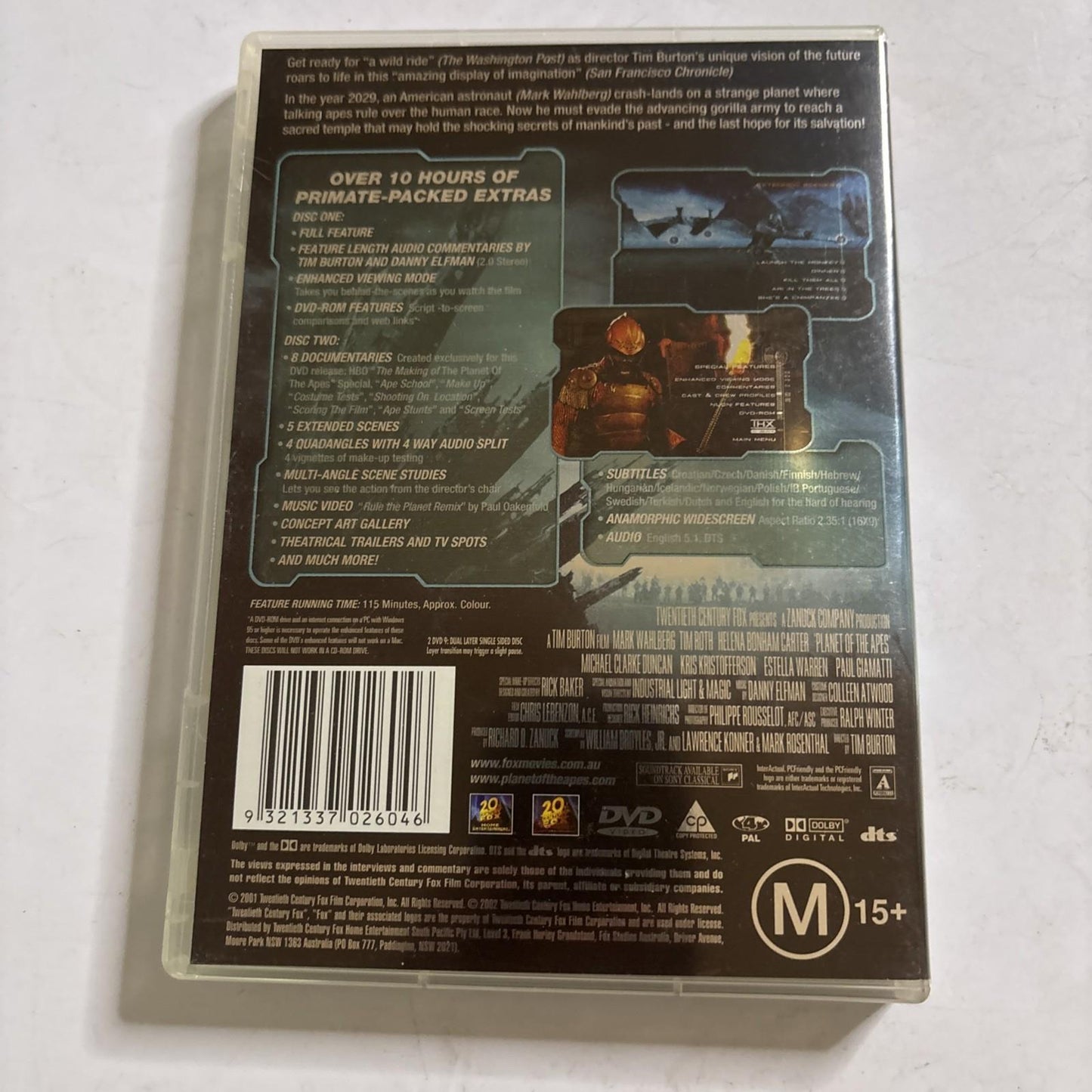 Planet of the Apes (DVD, 2001) Mark Wahlberg Region 4 NEW