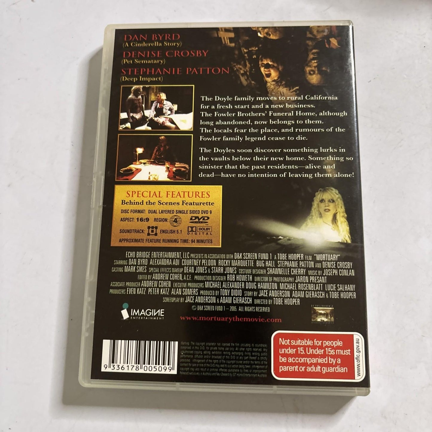 Mortuary (DVD, 2005) Dan Byrd, Denise Crosby Region 4 NEW