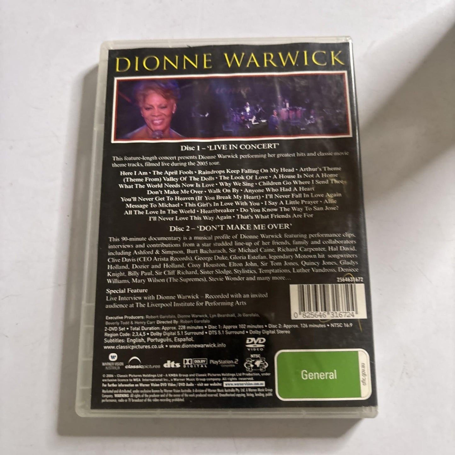 Dionne Warwick - The Dionne Warwick Story (DVD, 2005) Region 4,2