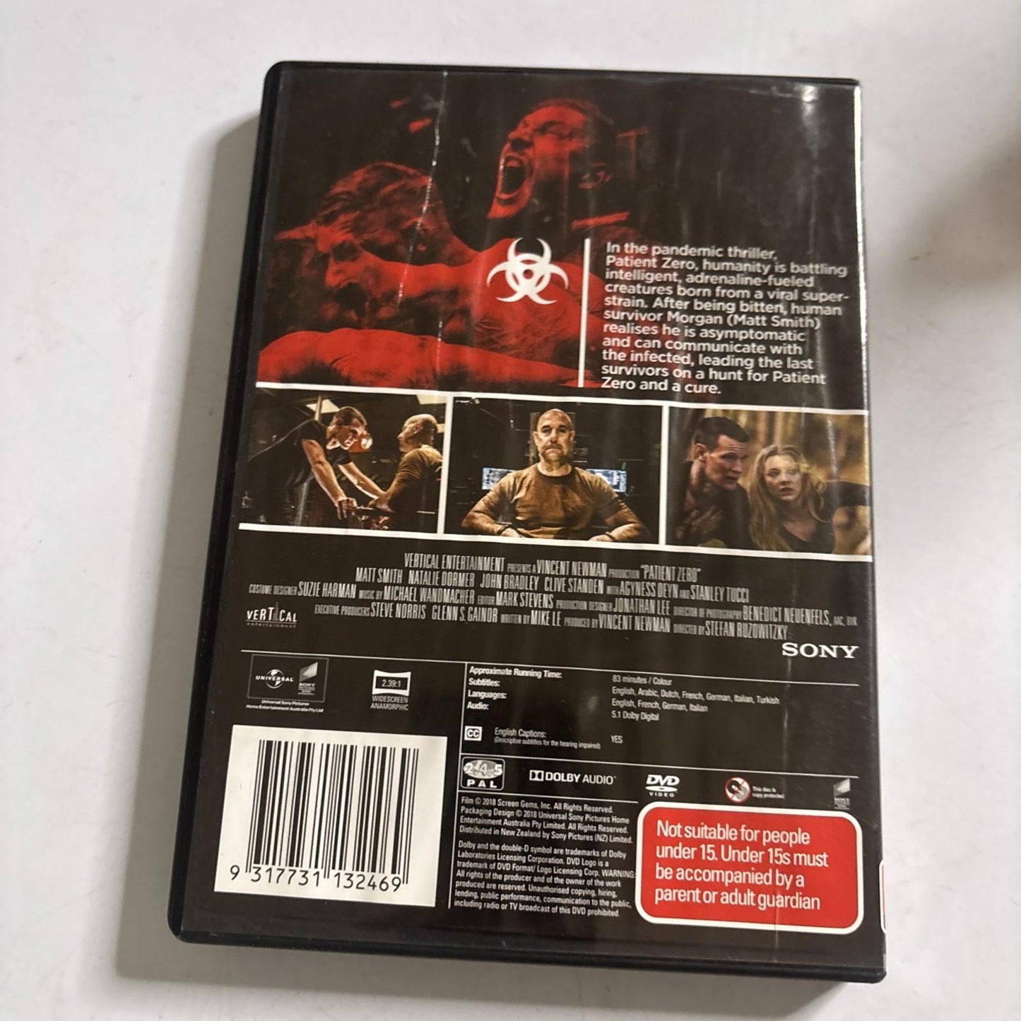 Patient Zero (DVD, 2018) Matt Smith, Stanley Tucci Region 4,2