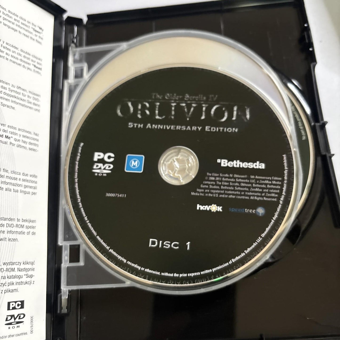 The Elder Scrolls IV Oblivion 5th Anniversary Edition PC DVD Rom Ubisoft 3 Disc