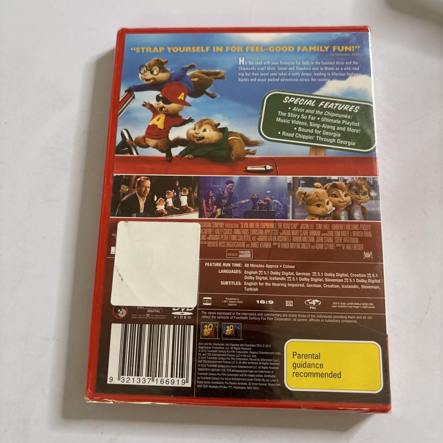 Alvin and the Chipmunks - The Road Chip (DVD, 2015) Region 4 *New Sealed*