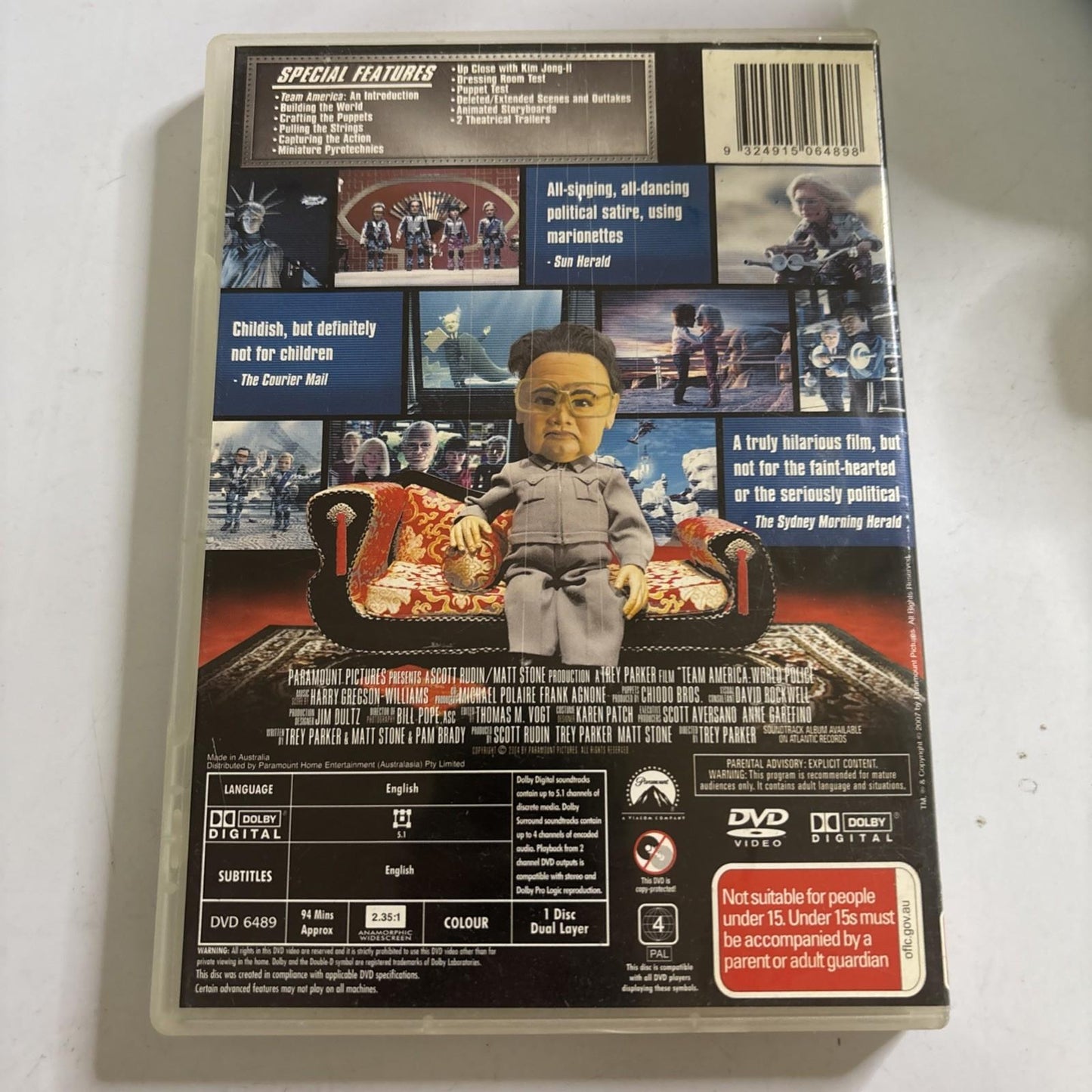 Team America - World Police Uncut (DVD, 2004) Region 4