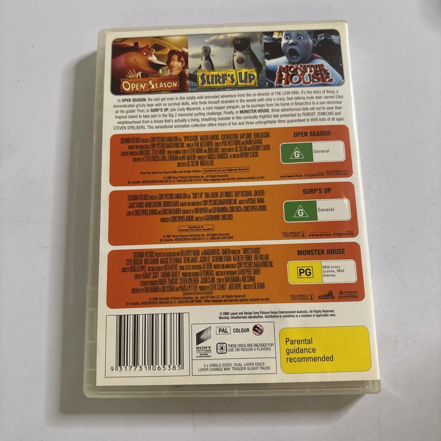 Open Season / Surf's Up / Monster House DVD Region 4