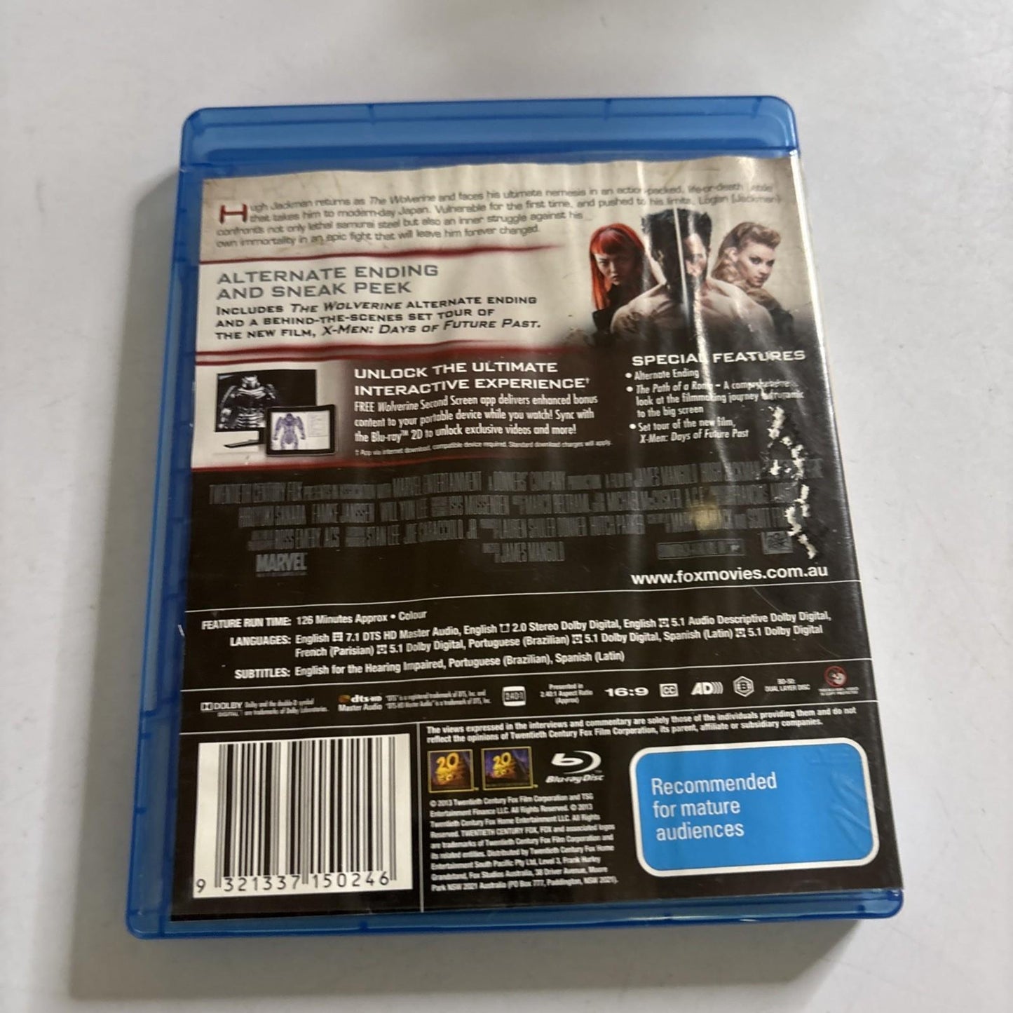 The Wolverine (Blu-ray, 2013) Hugh Jackman Region B