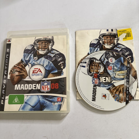Madden NFL 08 Sony PlayStation 3 PS3 Manual 2007 Football Game
