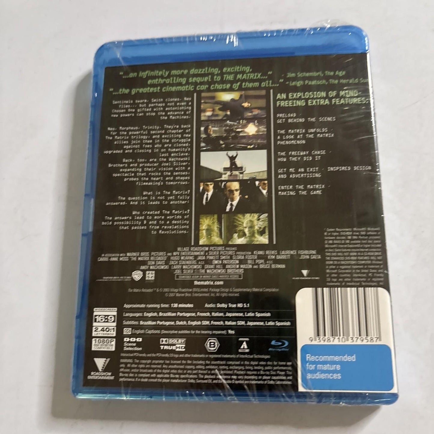 Matrix Reloaded (Blu-ray, 2003) Region B NEW