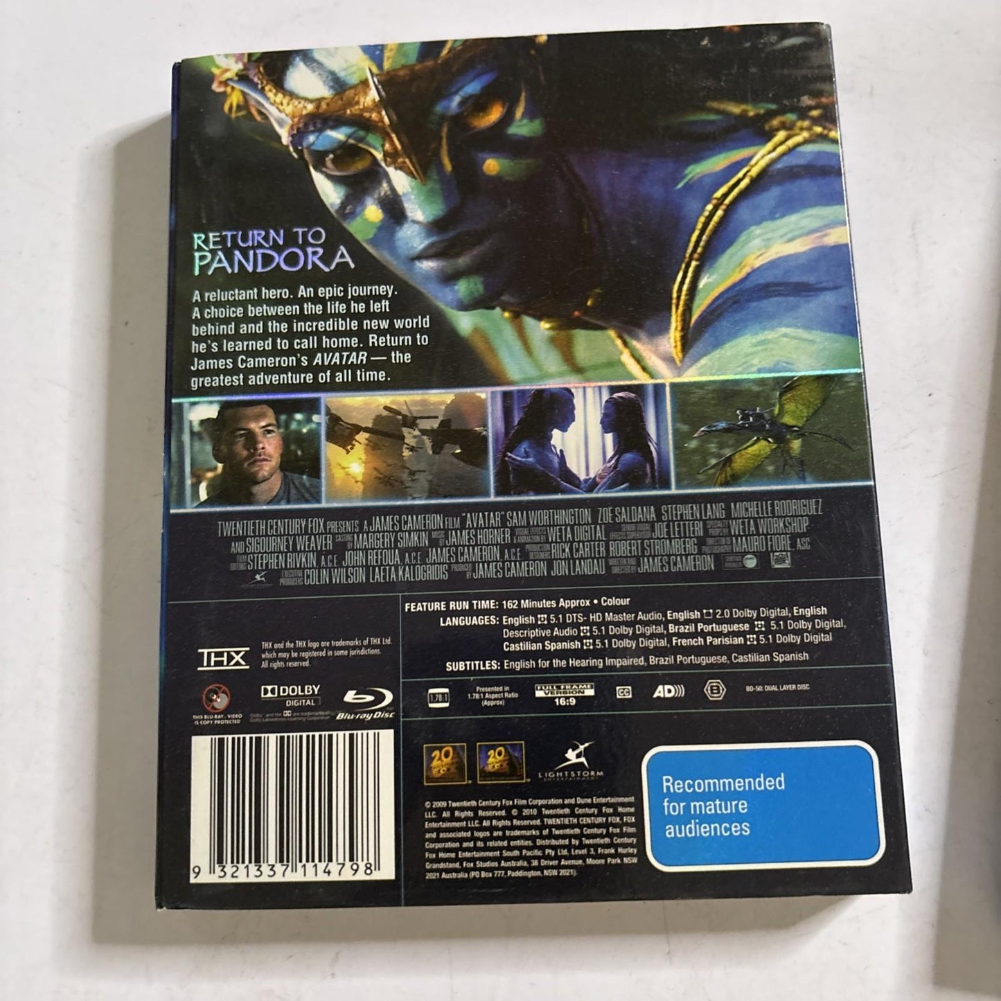 Avatar (Blu-ray, 2009) Zoe Saldana, Sam Worthington Region B