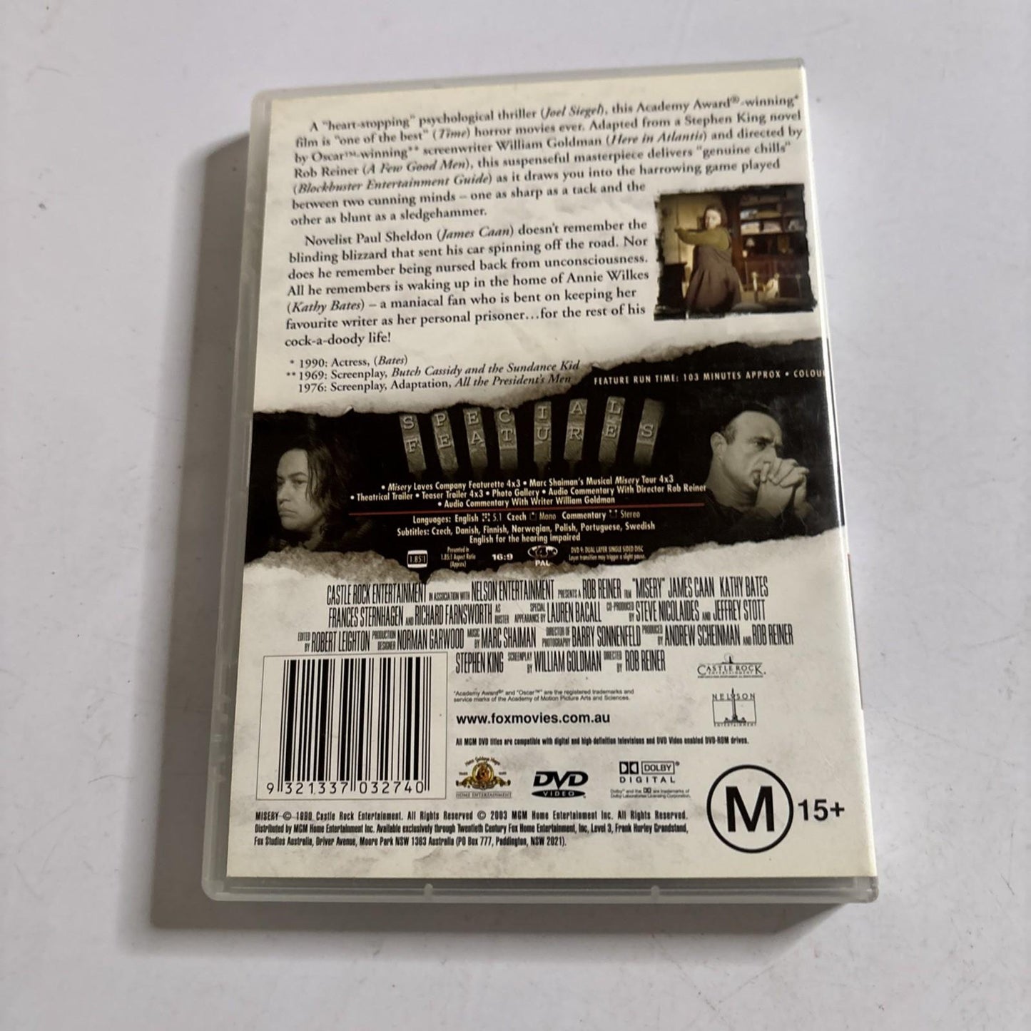 Misery (DVD, 1990) James Caan, Kathy Bates Region 4 NEW