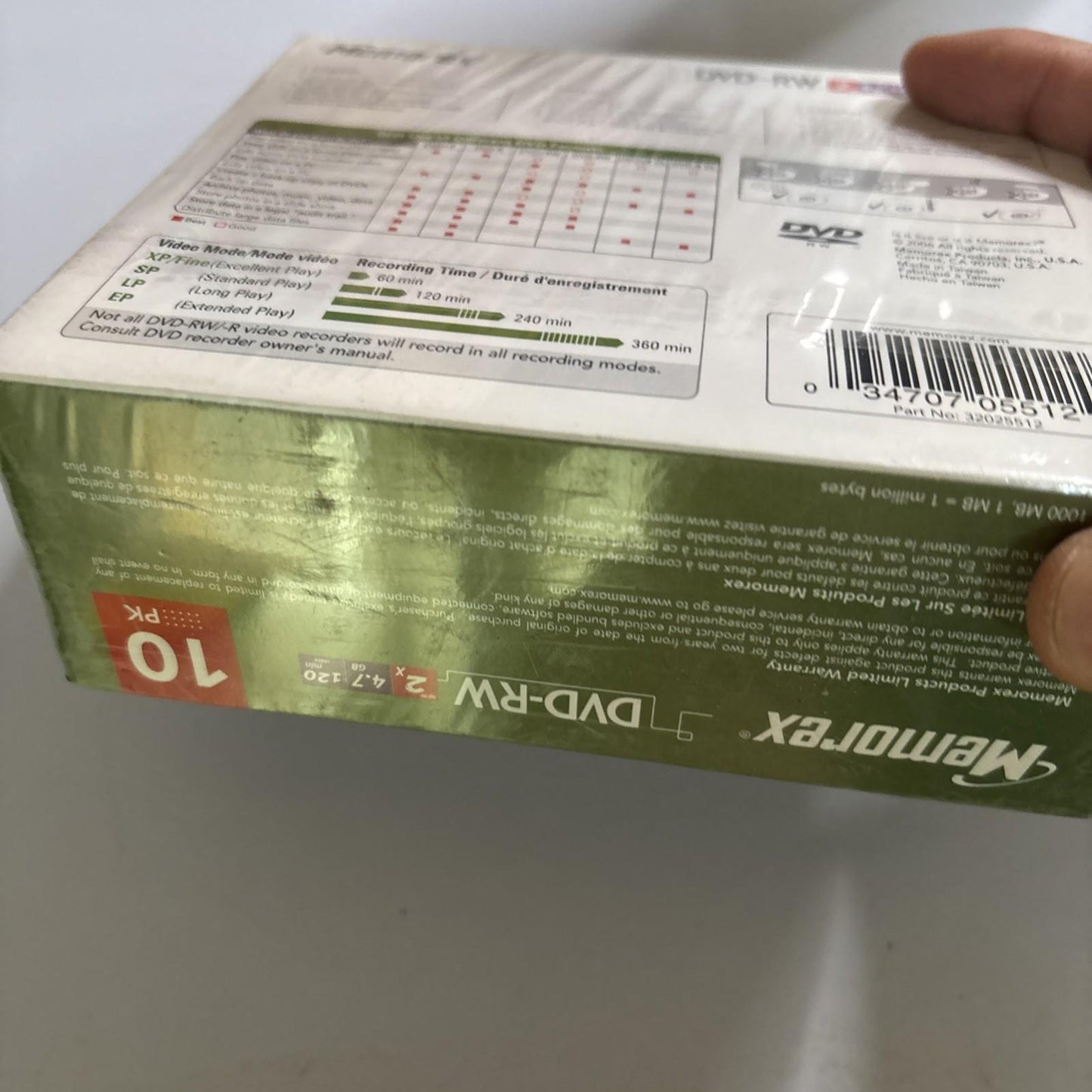 Memorex DVD-RW 10 Pack 4X 4.7GB 120min Rewritable Discs New Sealed
