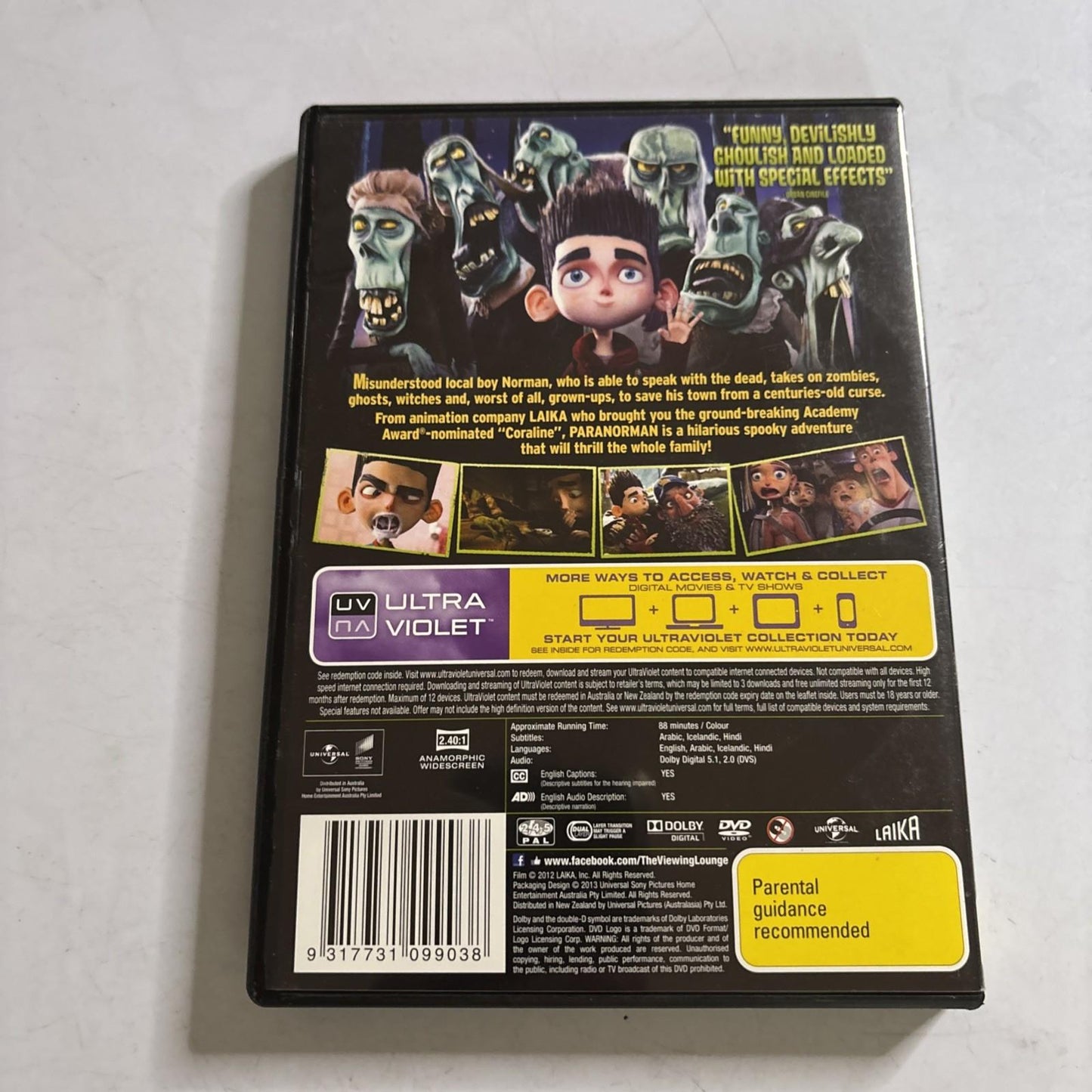 Paranorman (DVD, 2012) Anna Kendrick, Elaine Stritch, John Goodman Region 4,2