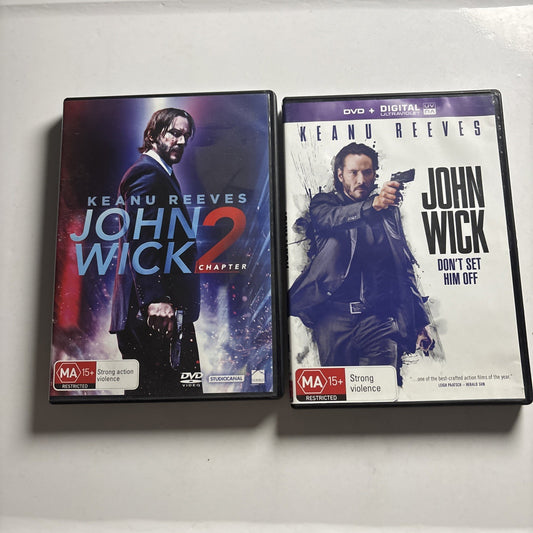John Wick - Chapter 1 & 2 (DVD, 2017) Keanu Reeves Region 4