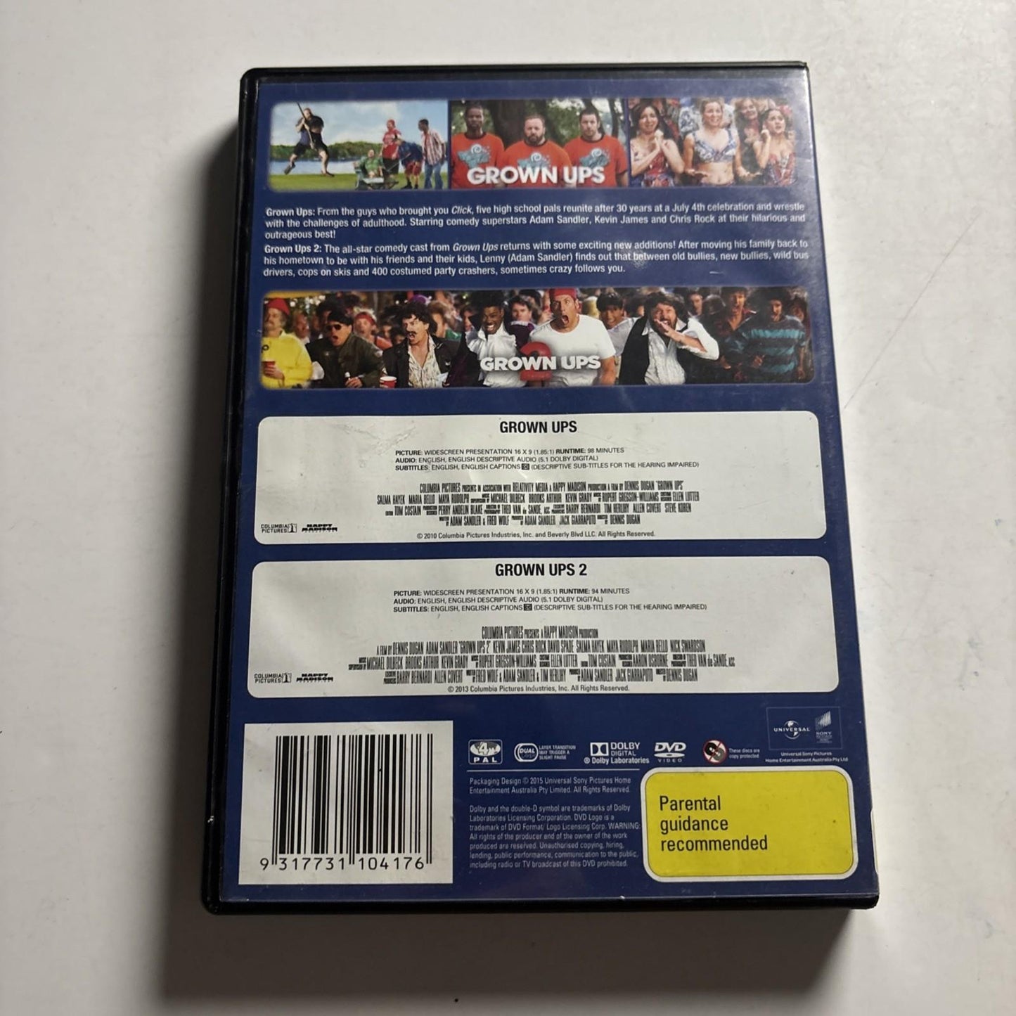 Grown Ups / Grown Ups 2 (DVD, 2018) Adam Sandler Region 4