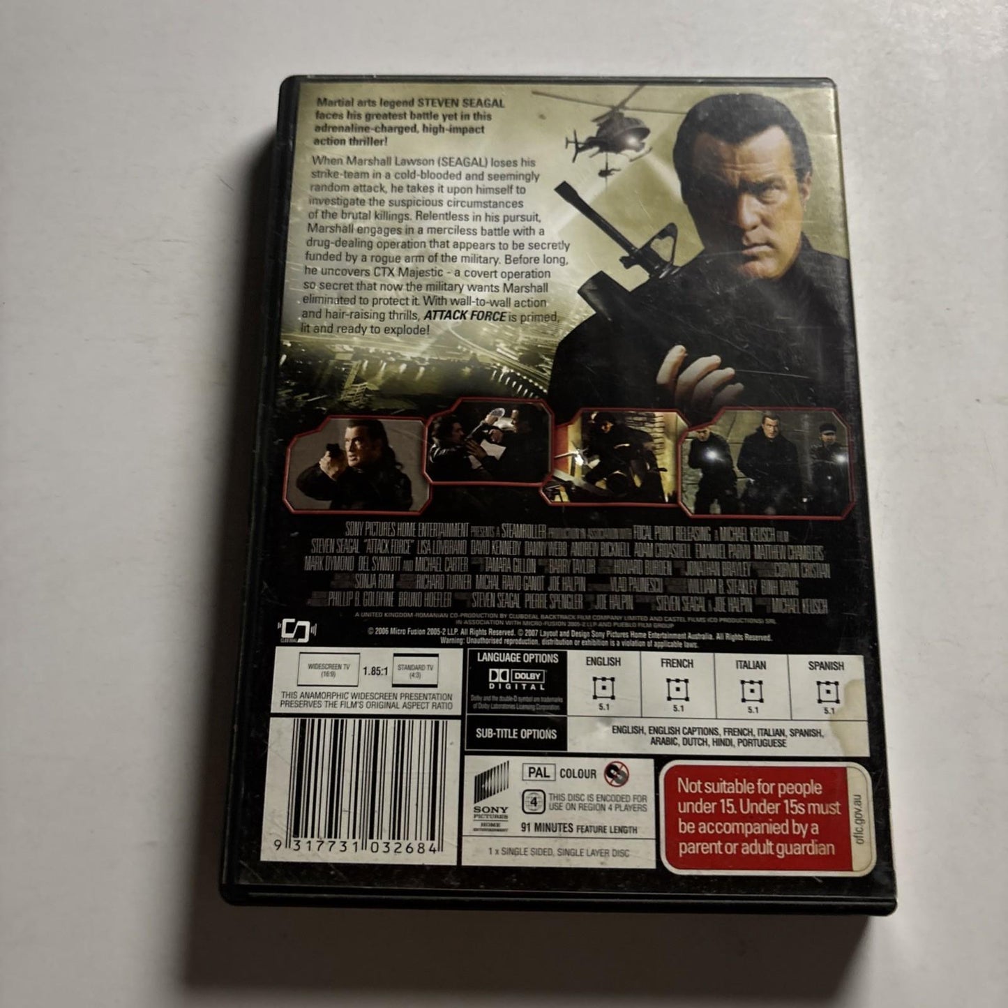 Attack Force (DVD, 2006) Steven Seagal Region 4