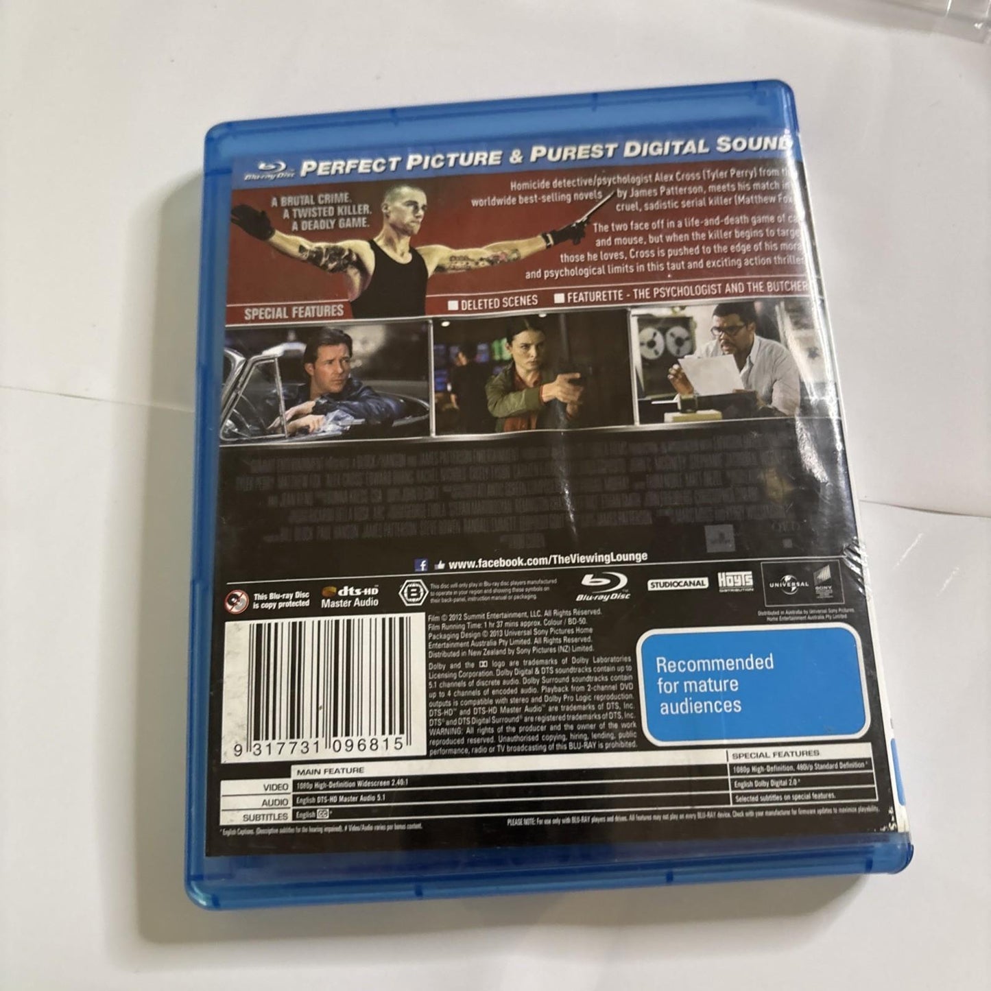 Alex Cross (Bluray, 2012) Tyler Perry, Edward Burns Region B