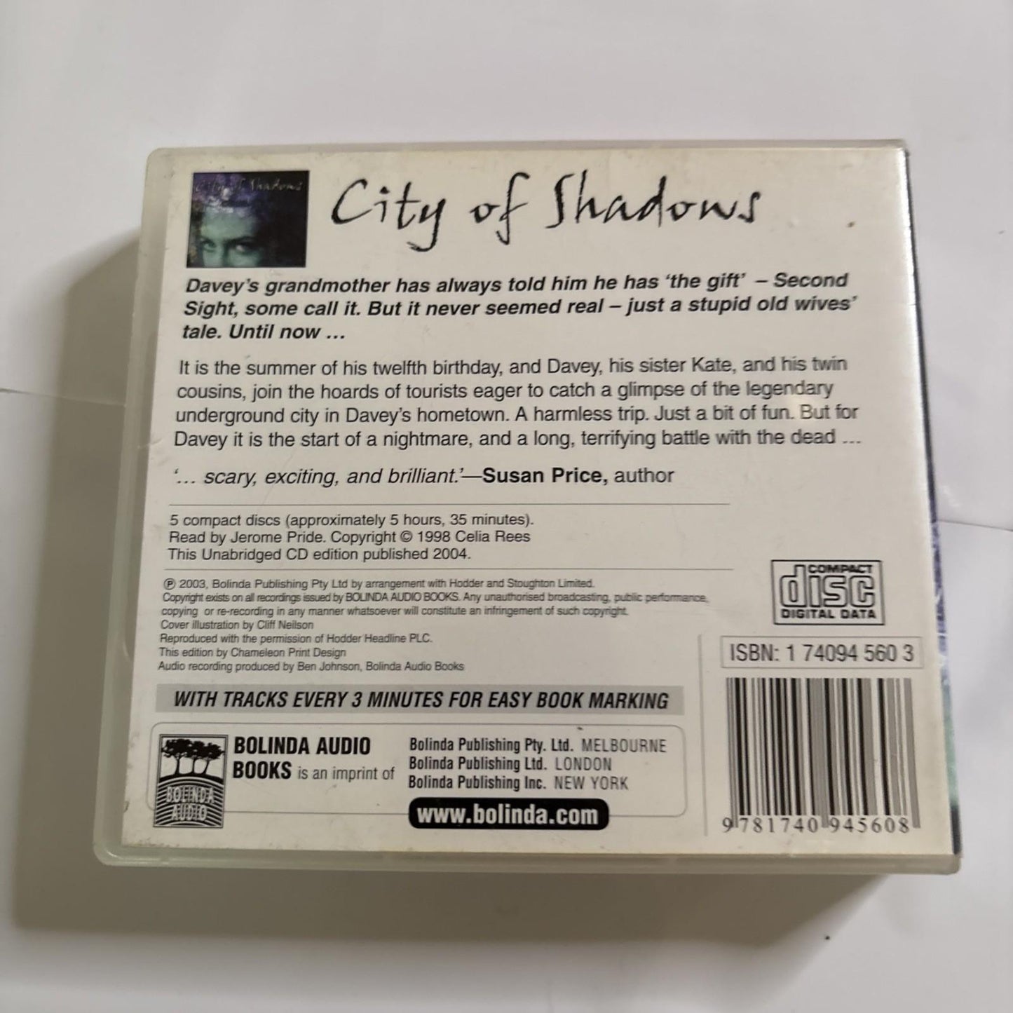 City Of Shadows By Celia Rees (Audio CD, 2003)