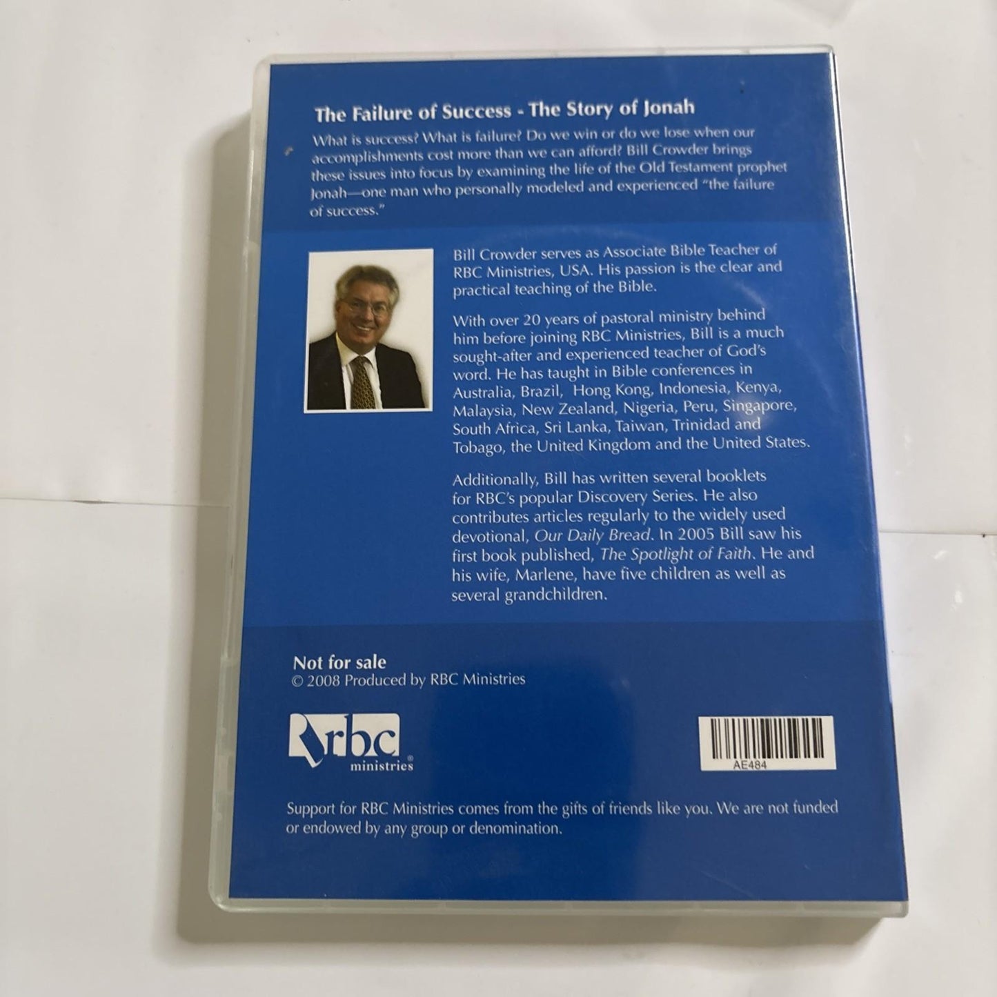 The Failure Of Success - The Story Of Jonah By Bill Crowder CD