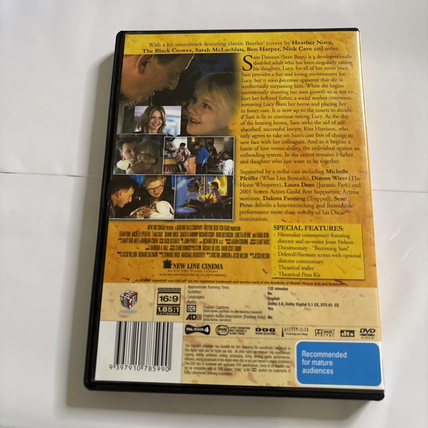 I am Sam (DVD, 2002) Sean Penn, Michelle Pfeiffer Region 4 NEW