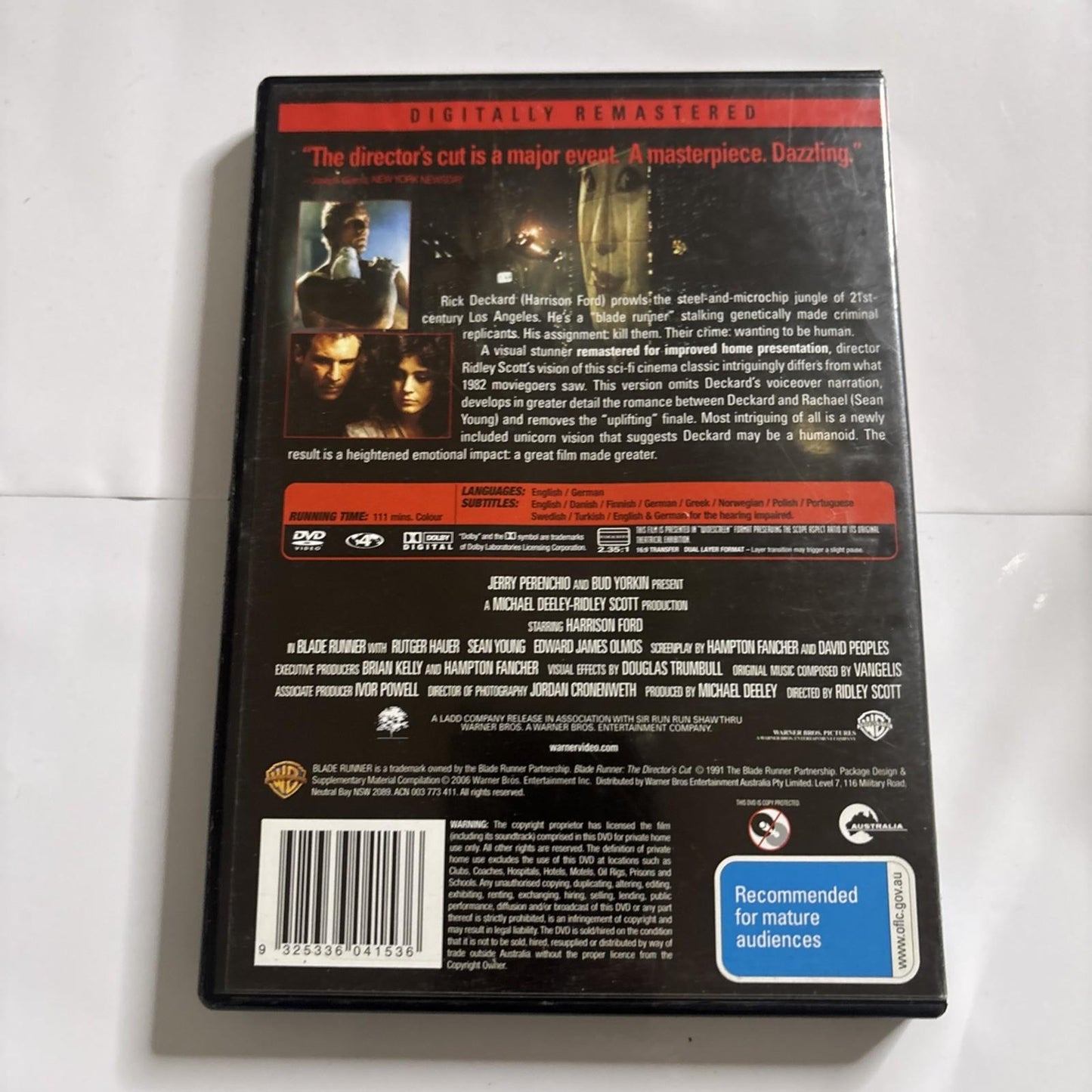 Blade Runner - The Directors Cut (DVD) Harrison Ford Region 4