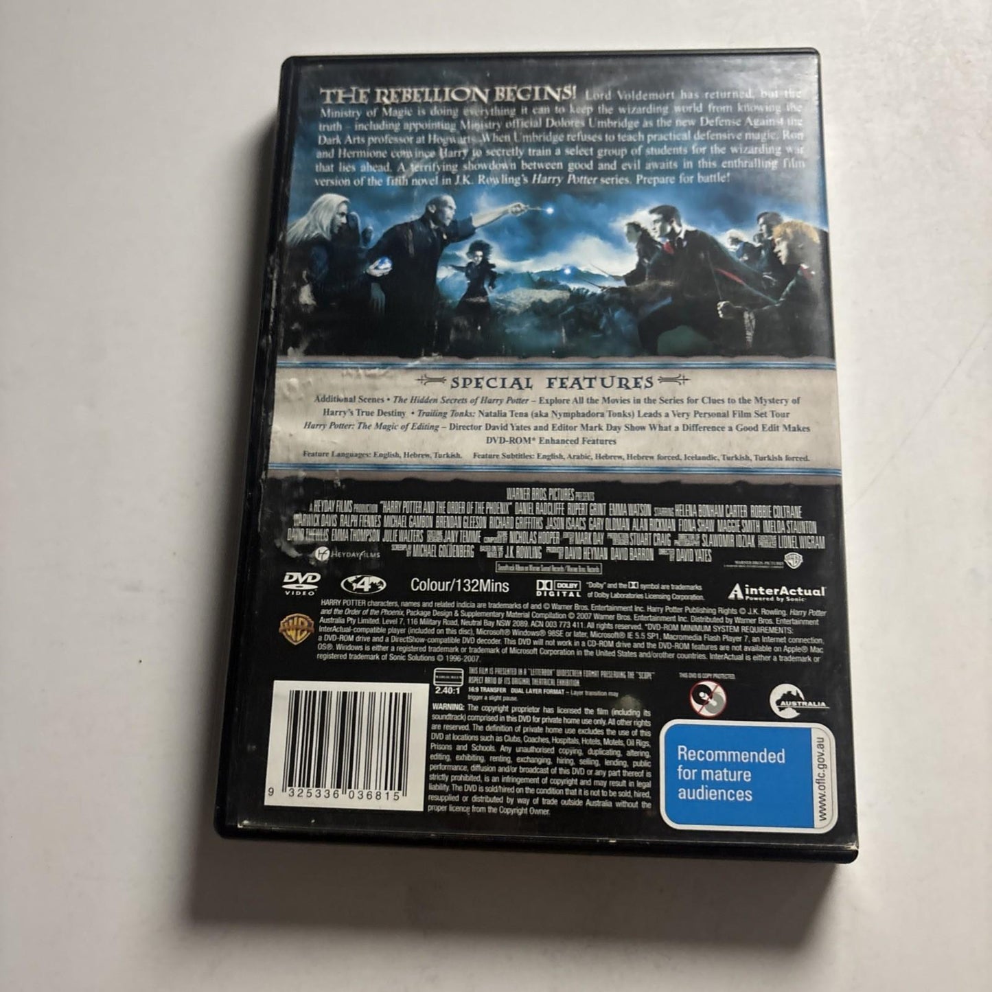 Harry Potter and the Order of the Phoenix (DVD, 2007)  Region 4