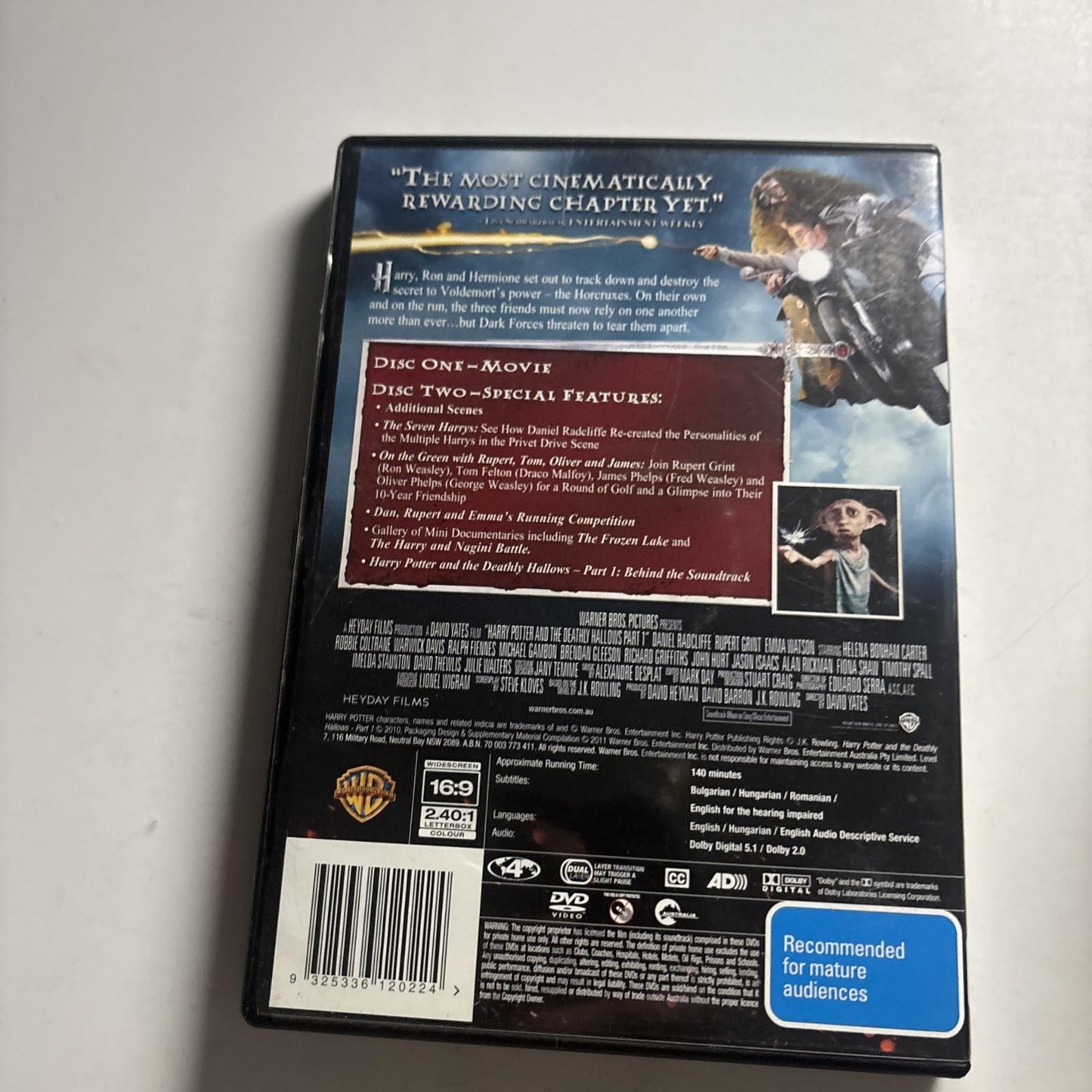 Harry Potter and the Deathly Hallows : Part 1 (DVD, 2010) Region 4