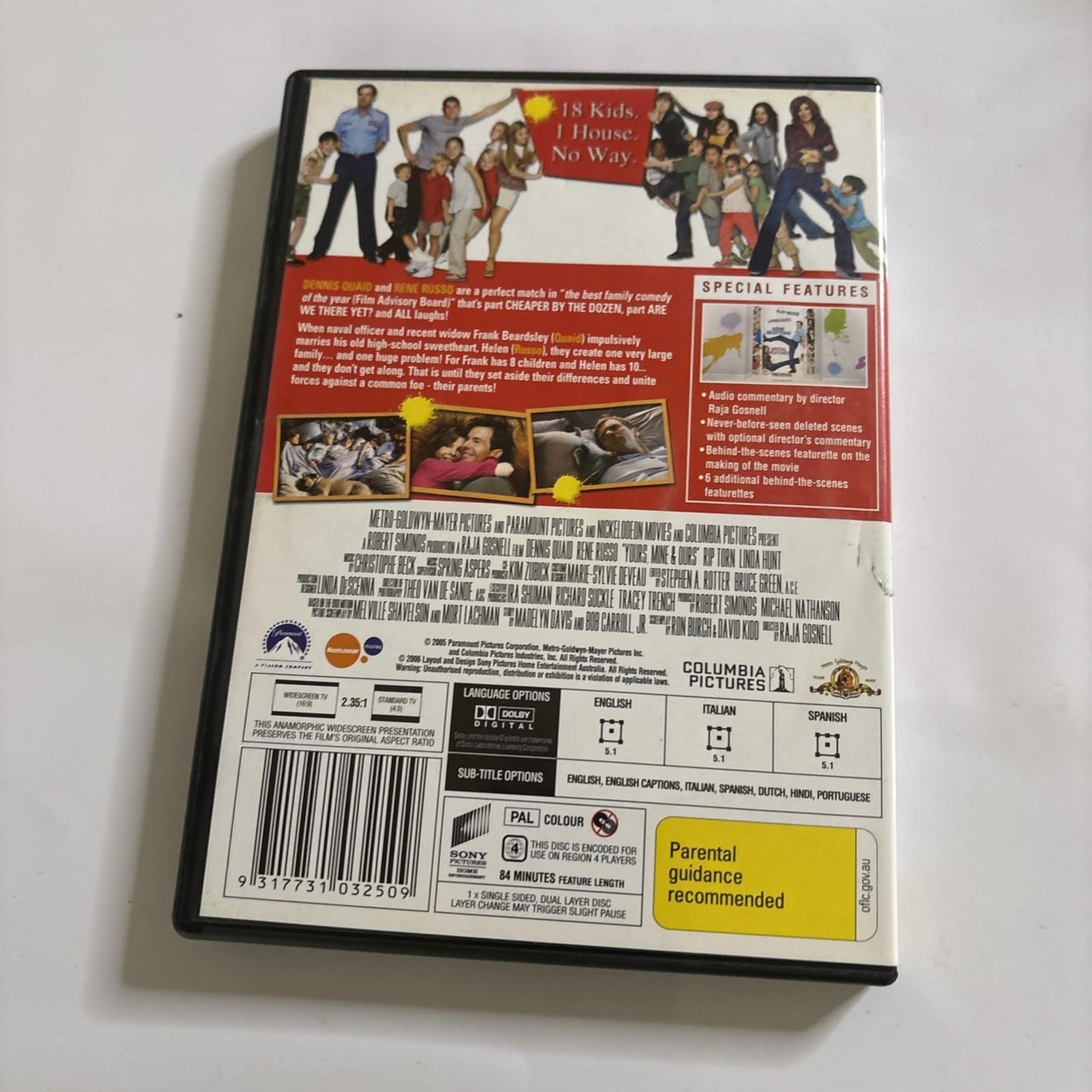 Yours, Mine and Ours (DVD, 2005) Dennis Quaid, Rene Russo Region 4