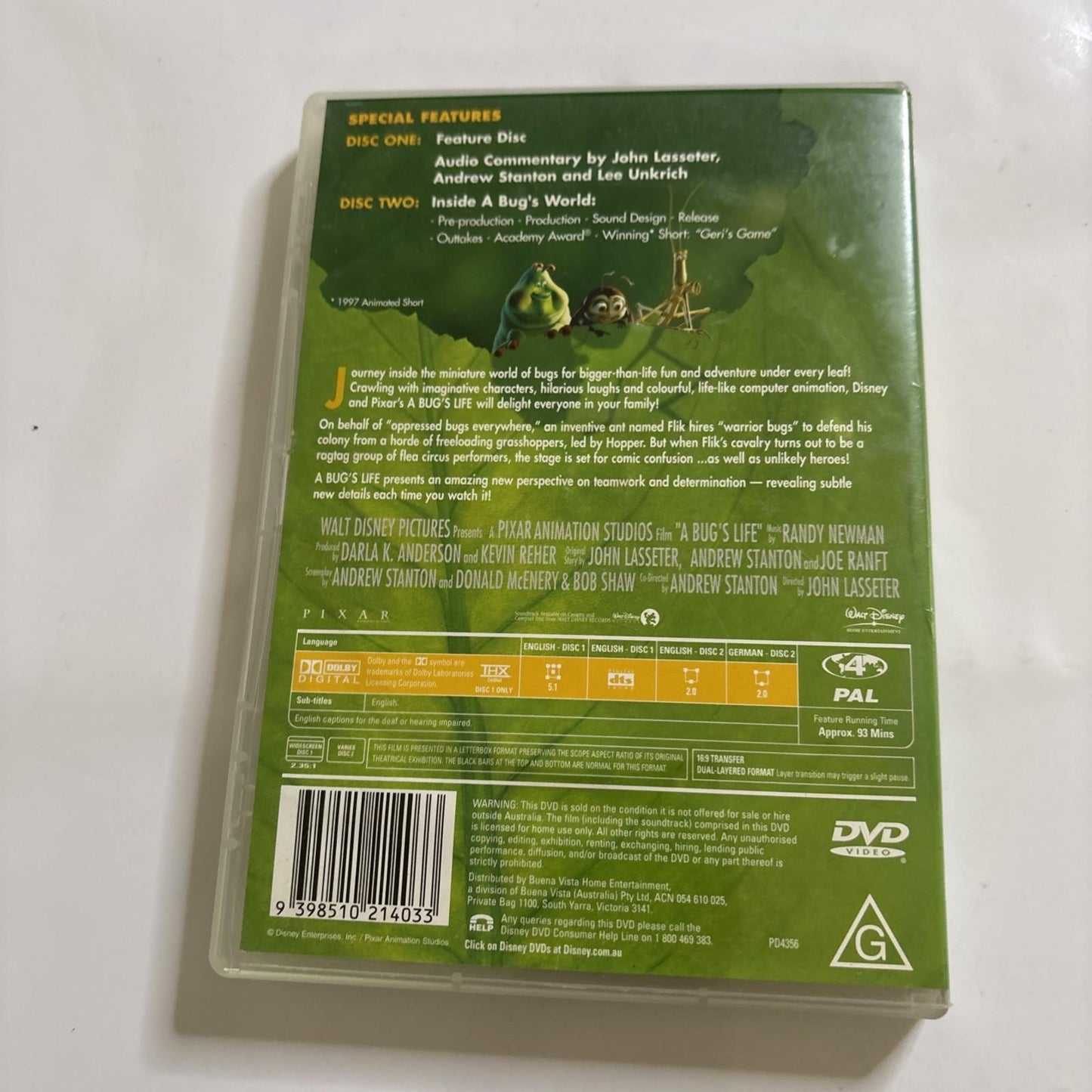 A Bug's Life (Collector's Edition, DVD, 1998) Region 4
