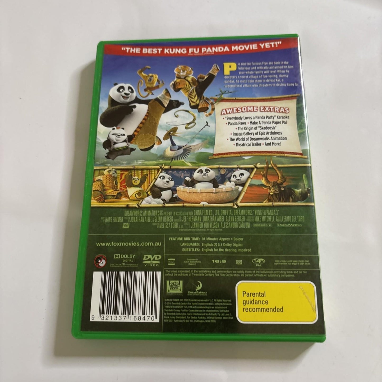 Kung Fu Panda 3 (DVD, 2016) Region 4