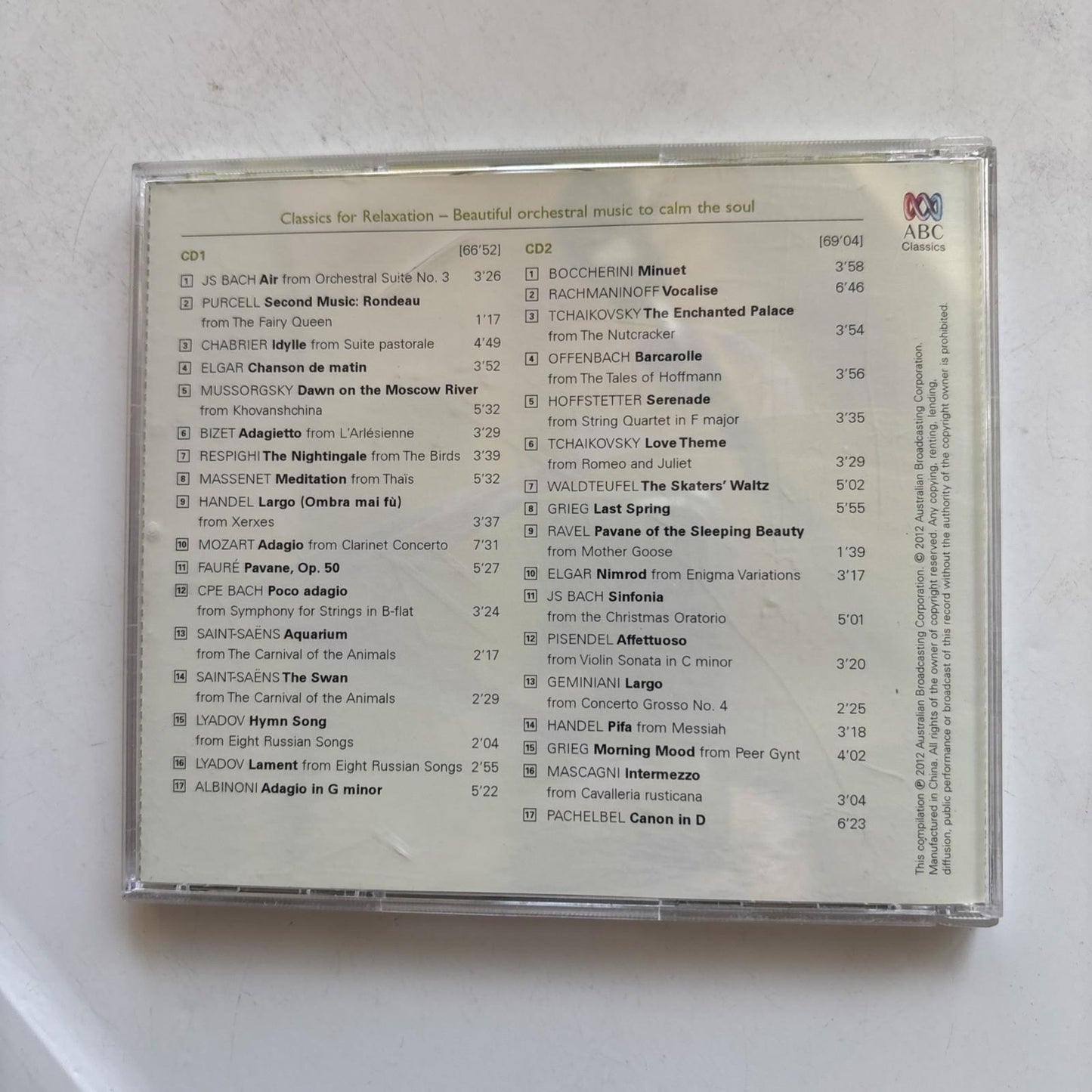 ABC Classics - Classics For Relaxation (CD, 2012, 2-Disc)