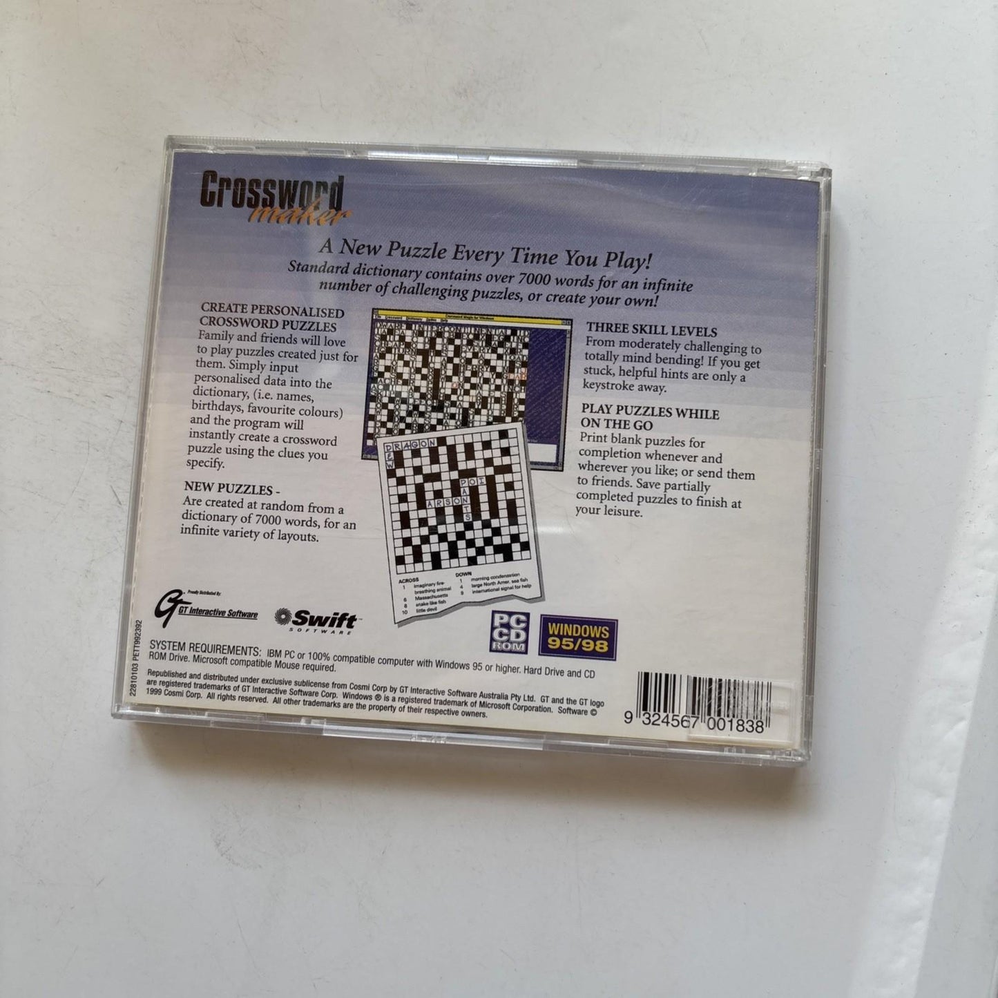 Crossword Maker PC CD-ROM Windows 98/95