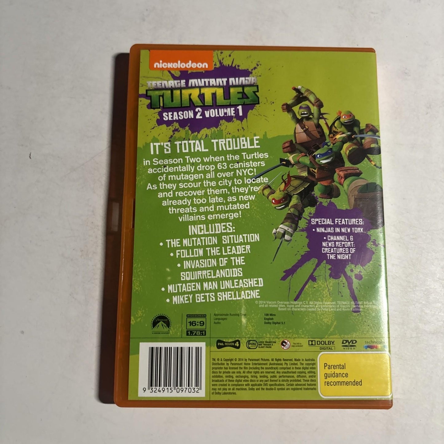 Teenage Mutant Ninja Turtles - Mutagen Mayhem (DVD, 2014) Region 4